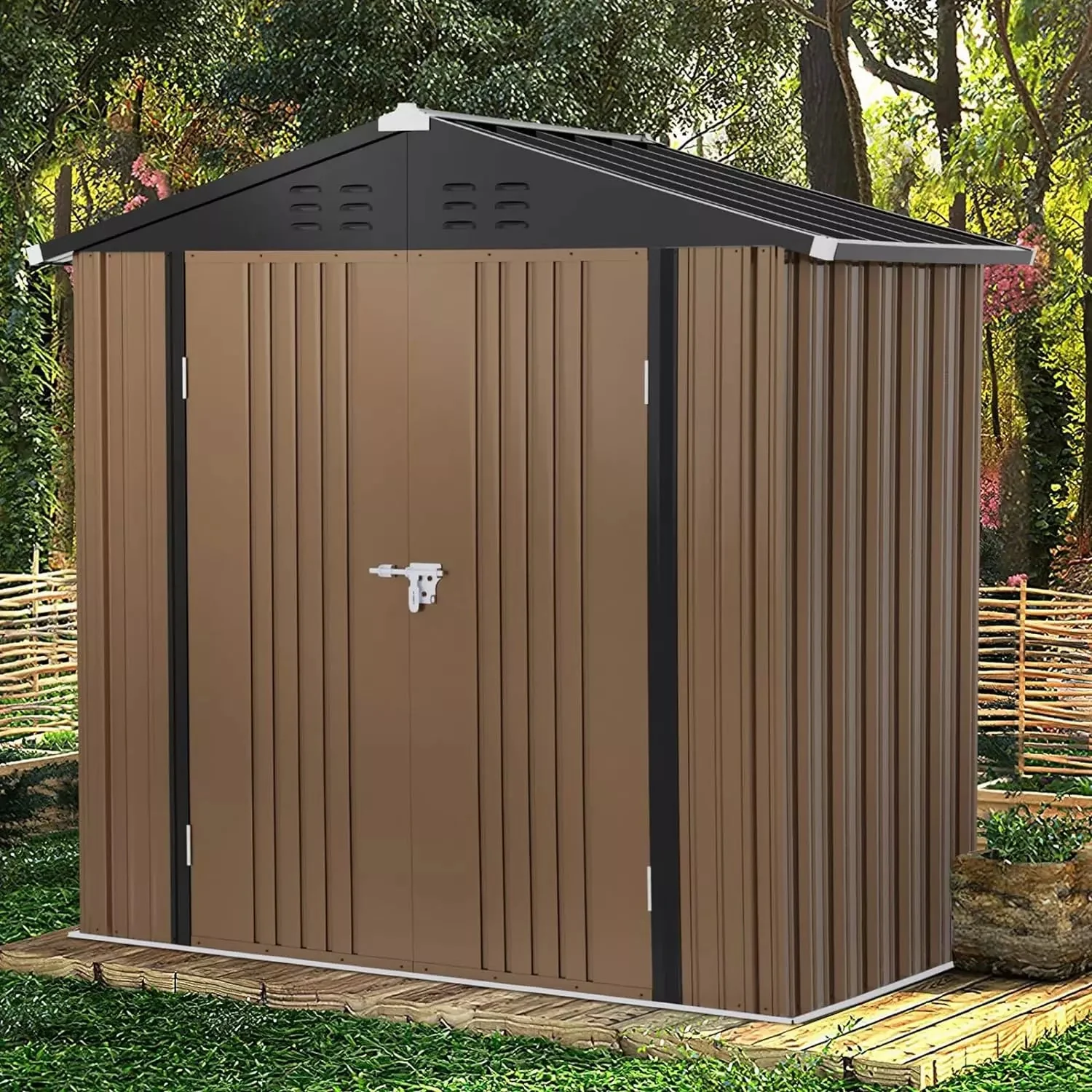 VITESSE Outdoor Storage Metal Shed House with Single Lockable Door - Image 28