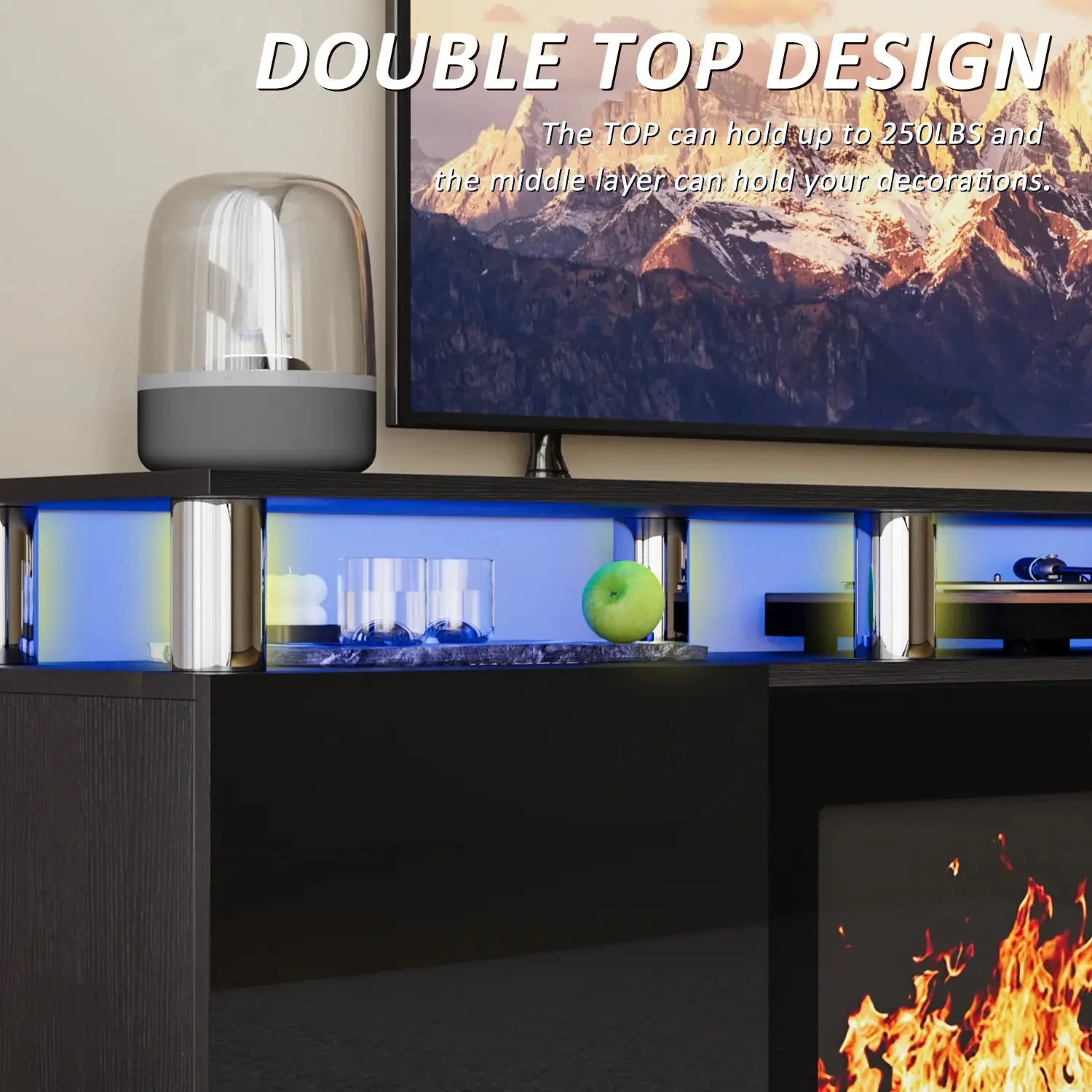 BOSSIN 70 Inches Fireplace TV Stand for TVs up to 80 Inches Console with 36'' Electric Fireplace - Image 13