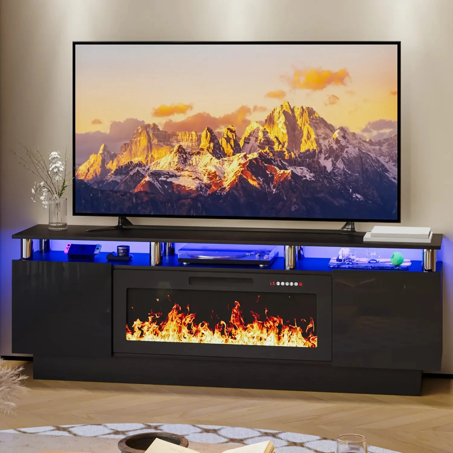 BOSSIN 70 Inches Fireplace TV Stand for TVs up to 80 Inches Console with 36'' Electric Fireplace - Image 16