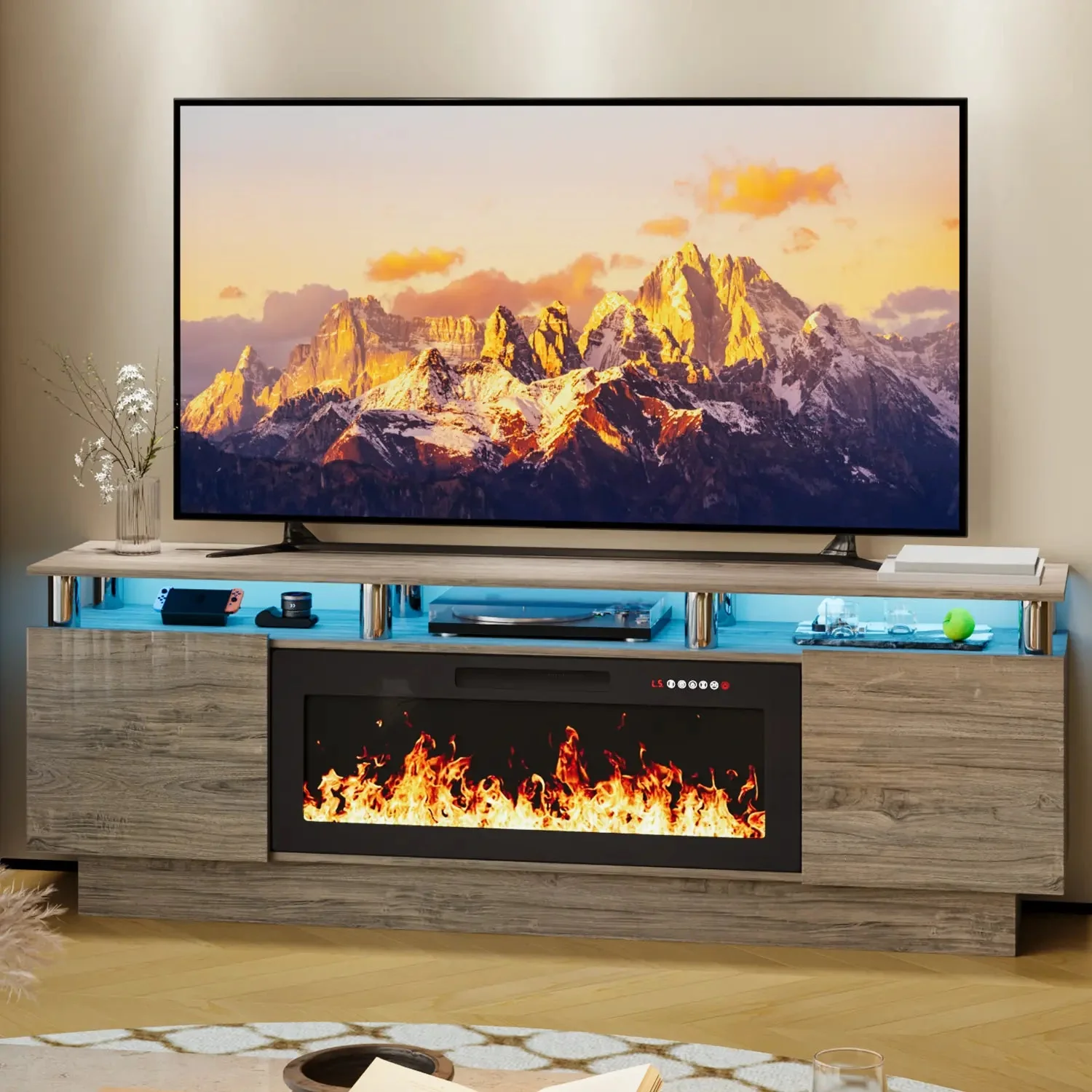 BOSSIN 70 Inches Fireplace TV Stand for TVs up to 80 Inches Console with 36'' Electric Fireplace - Image 17