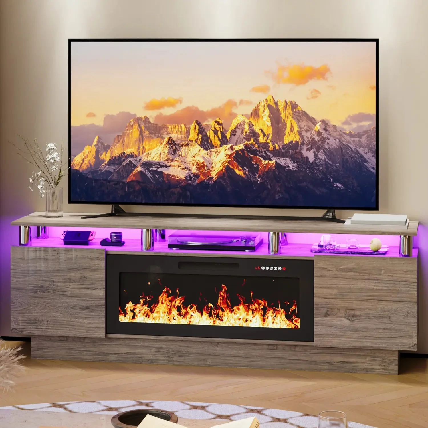 BOSSIN 70 Inches Fireplace TV Stand for TVs up to 80 Inches Console with 36'' Electric Fireplace - Image 18