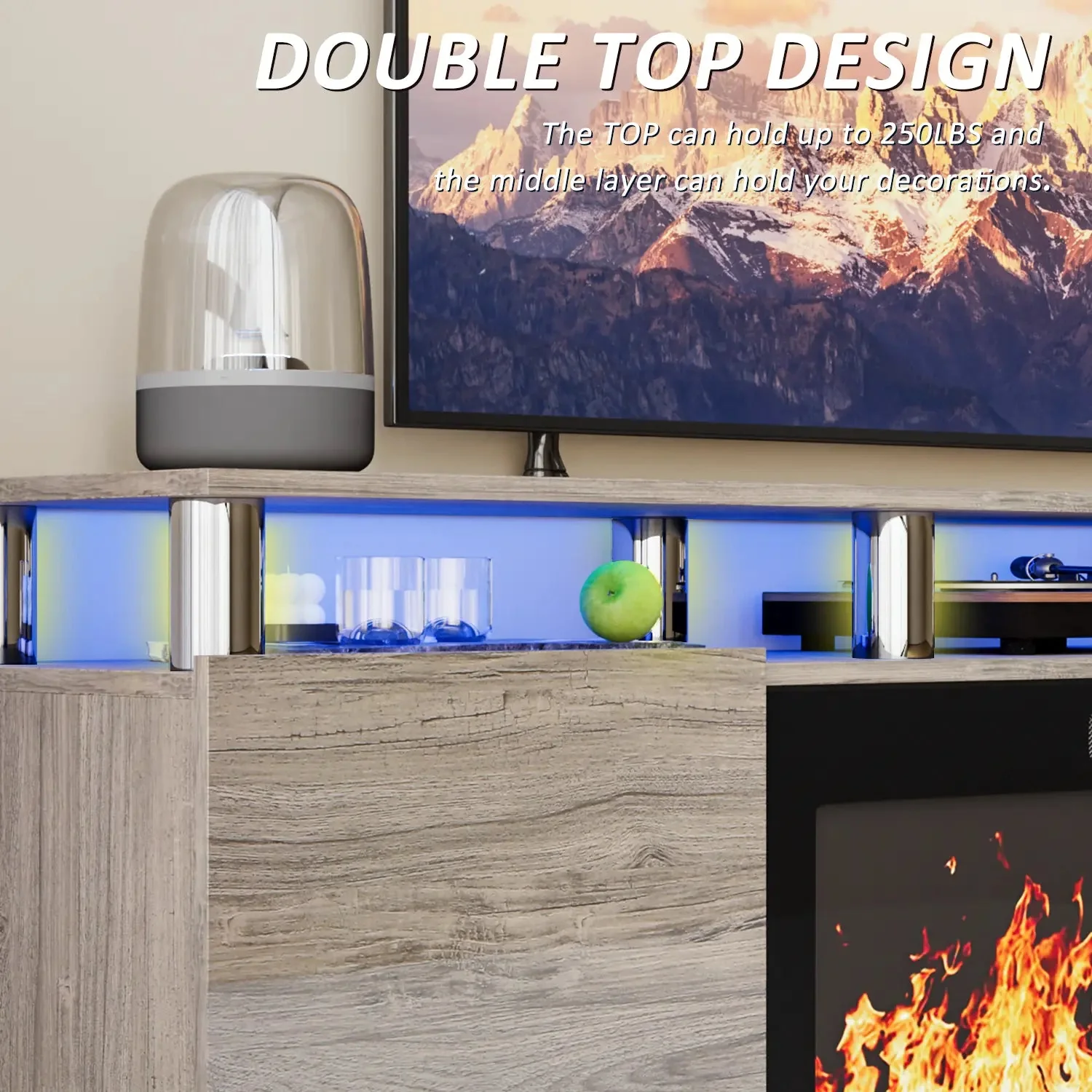 BOSSIN 70 Inches Fireplace TV Stand for TVs up to 80 Inches Console with 36'' Electric Fireplace - Image 24