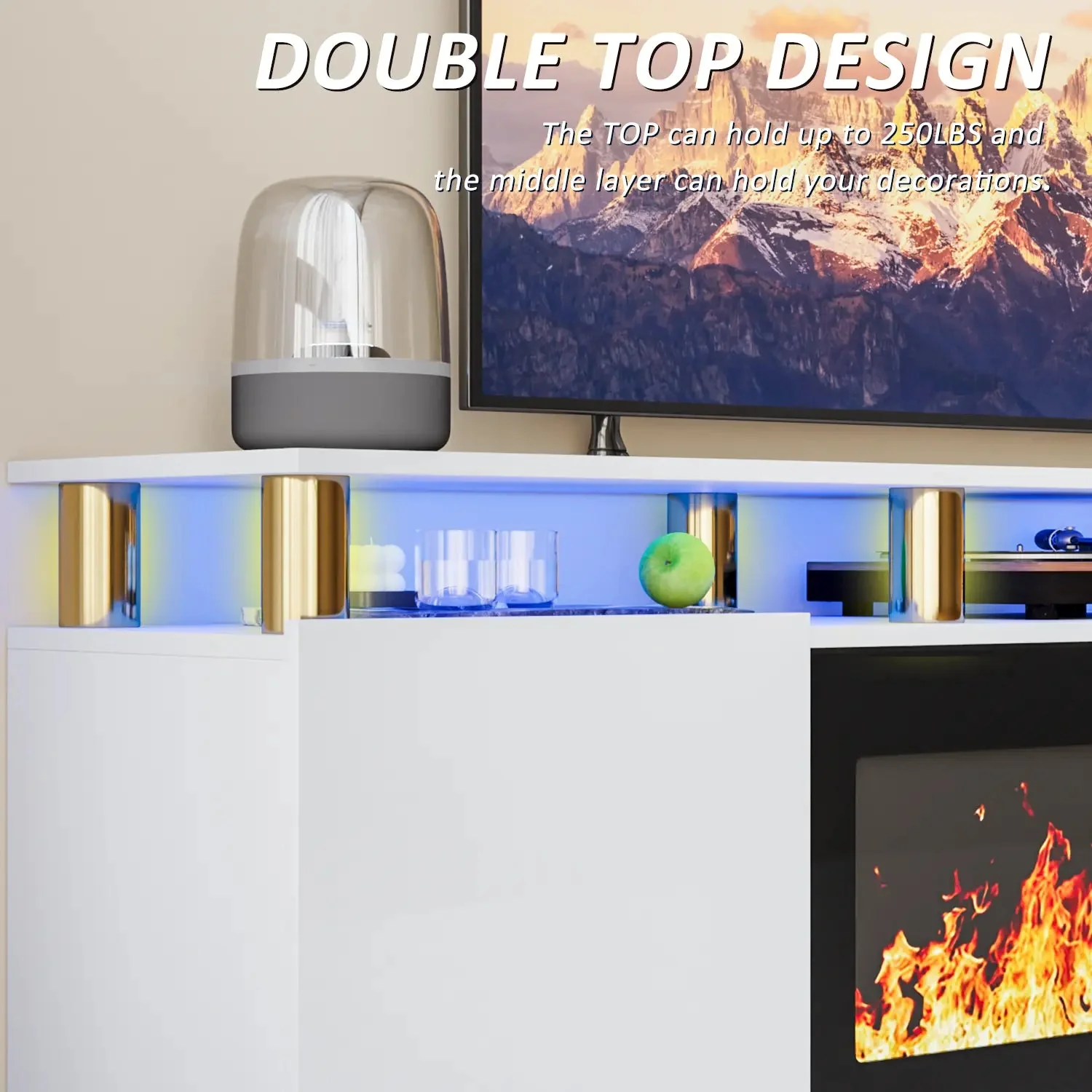 BOSSIN 70 Inches Fireplace TV Stand for TVs up to 80 Inches Console with 36'' Electric Fireplace - Image 32