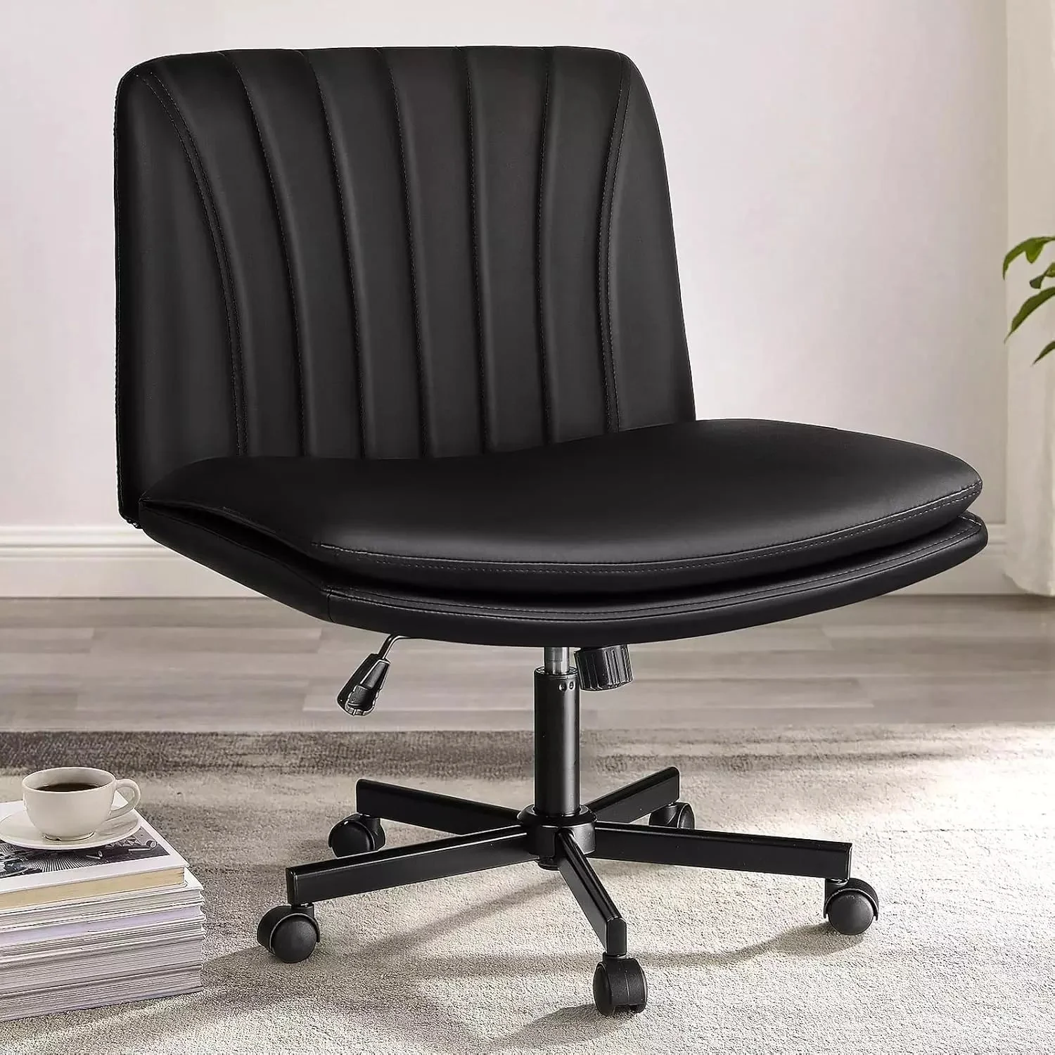 WALEAF Criss Cross Chair with Wheels,Armless Cross Legged Office Desk Chair - Image 15