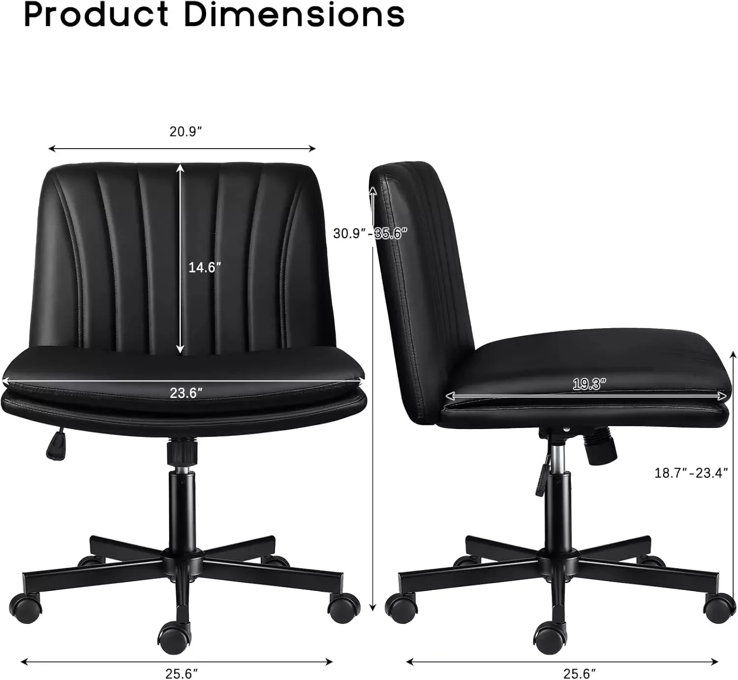 WALEAF Criss Cross Chair with Wheels,Armless Cross Legged Office Desk Chair - Image 16