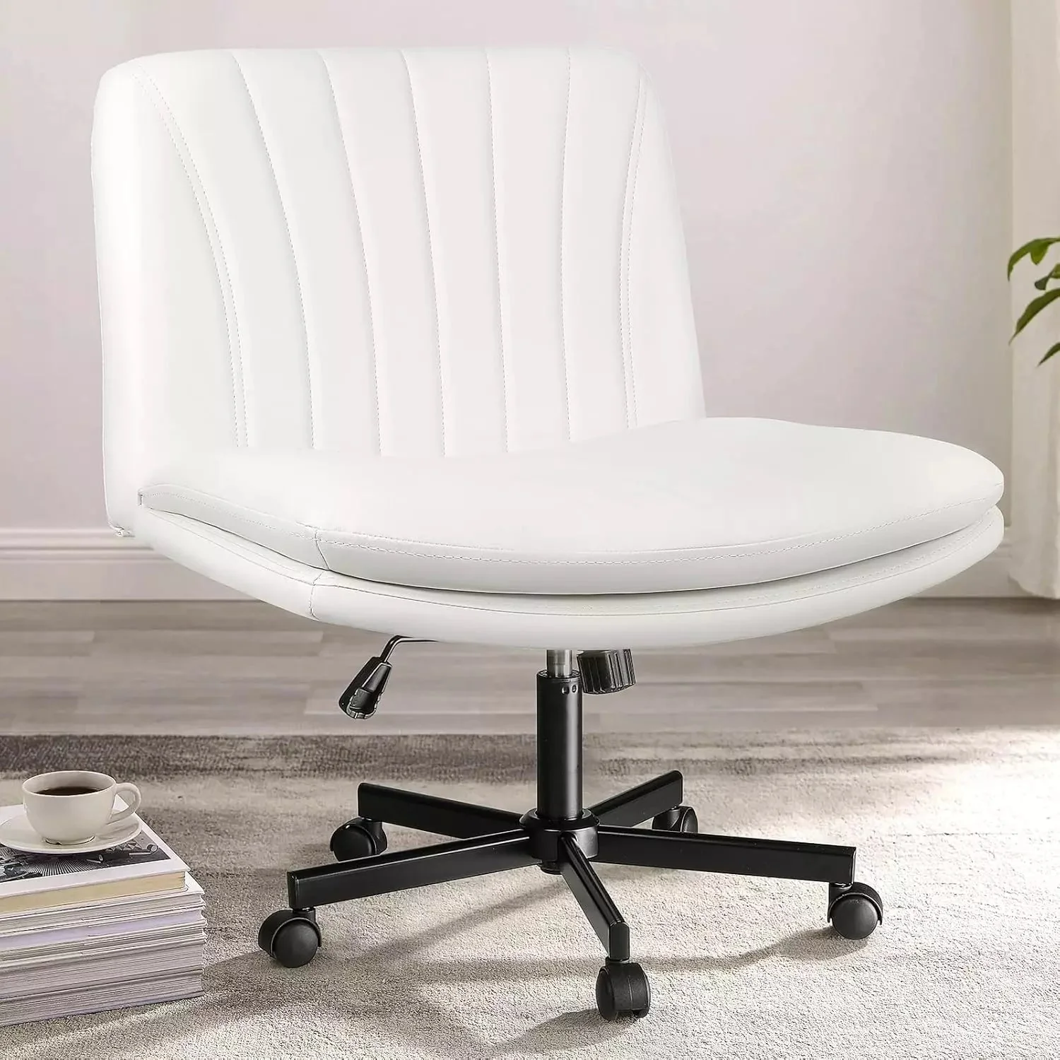 WALEAF Criss Cross Chair with Wheels,Armless Cross Legged Office Desk Chair - Image 22