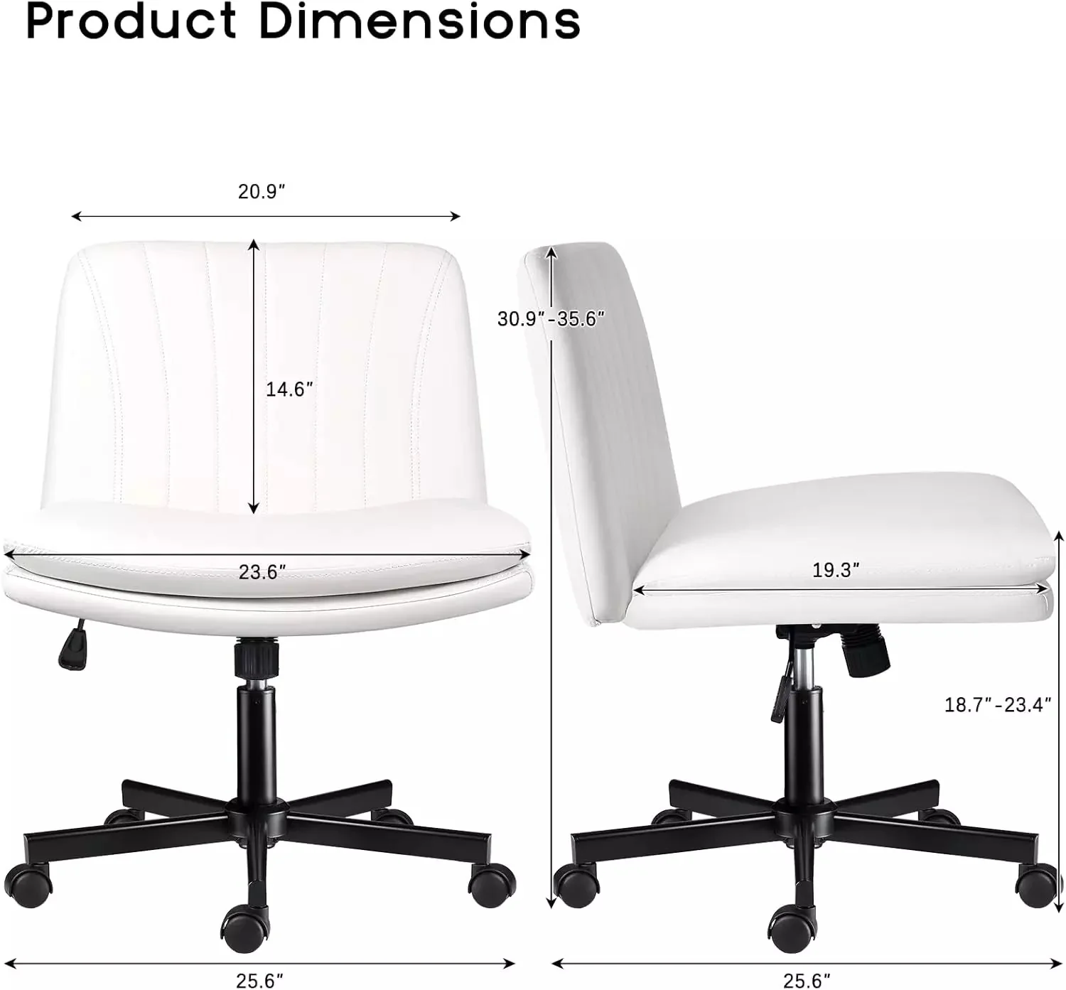 WALEAF Criss Cross Chair with Wheels,Armless Cross Legged Office Desk Chair - Image 23