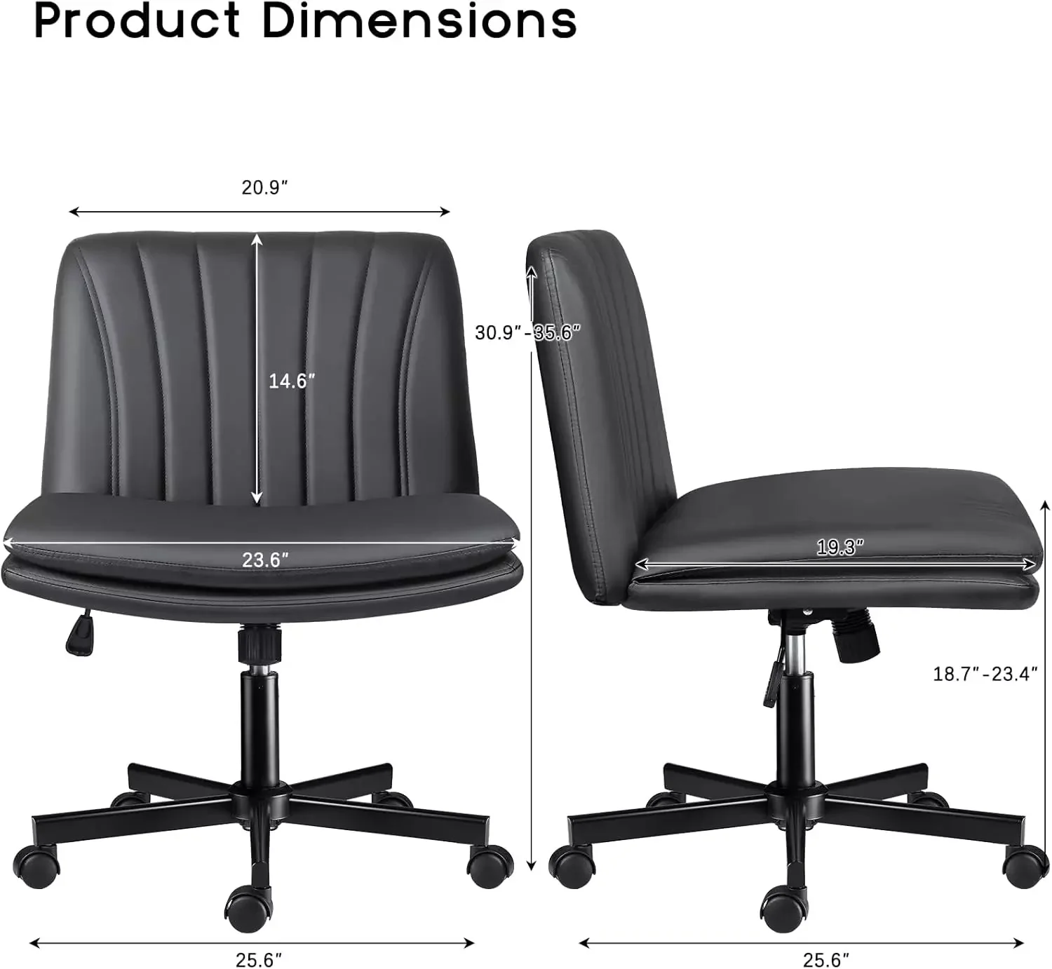 WALEAF Criss Cross Chair with Wheels,Armless Cross Legged Office Desk Chair - Image 9