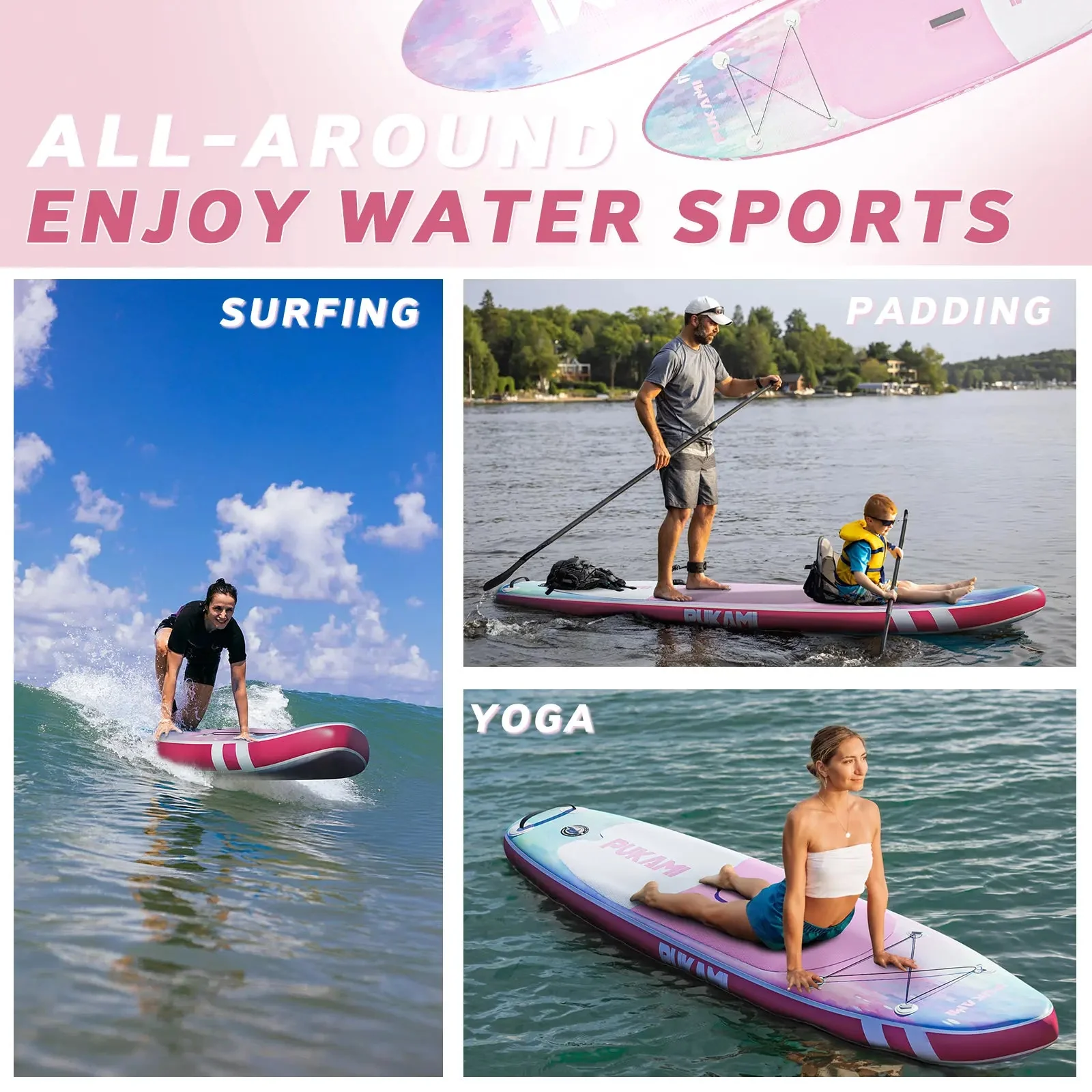 WALEAF 10'6" Inflatable Stand Up Paddle Board with Premium SUP Paddle Board - Image 12