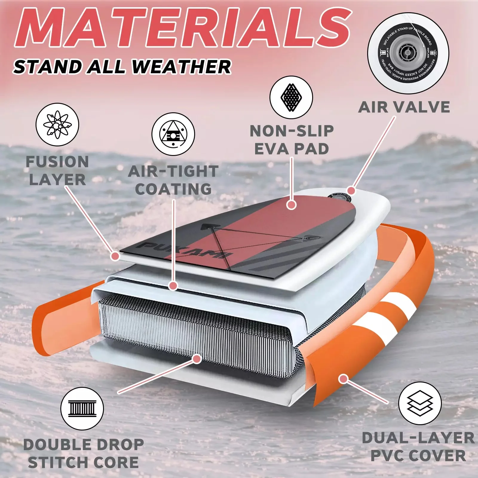 WALEAF 10'6" Inflatable Stand Up Paddle Board with Premium SUP Paddle Board - Image 18