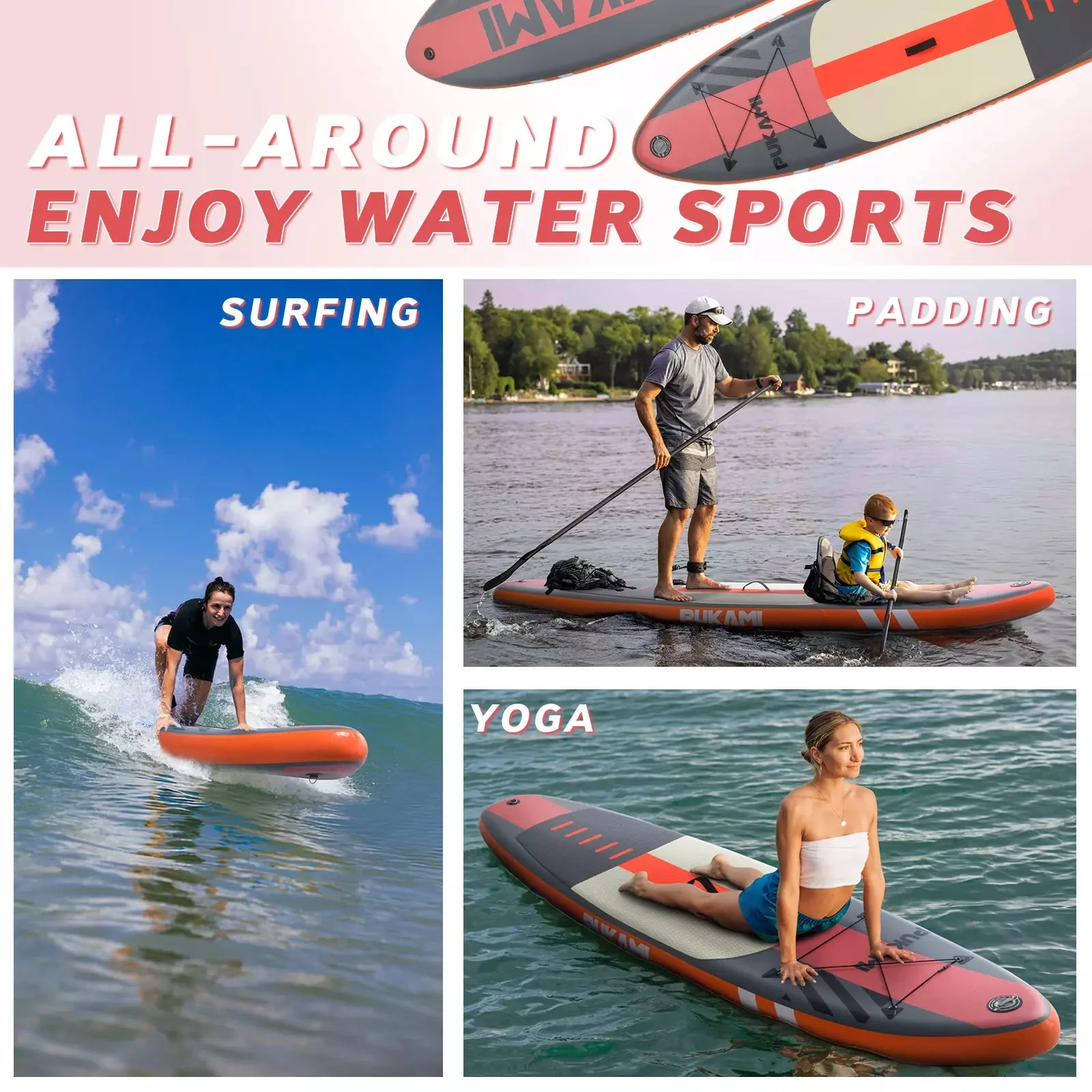 WALEAF 10'6" Inflatable Stand Up Paddle Board with Premium SUP Paddle Board - Image 19