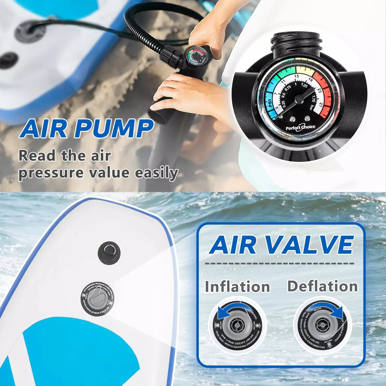 WALEAF 10'6" Inflatable Stand Up Paddle Board with Premium SUP Paddle Board - Image 6