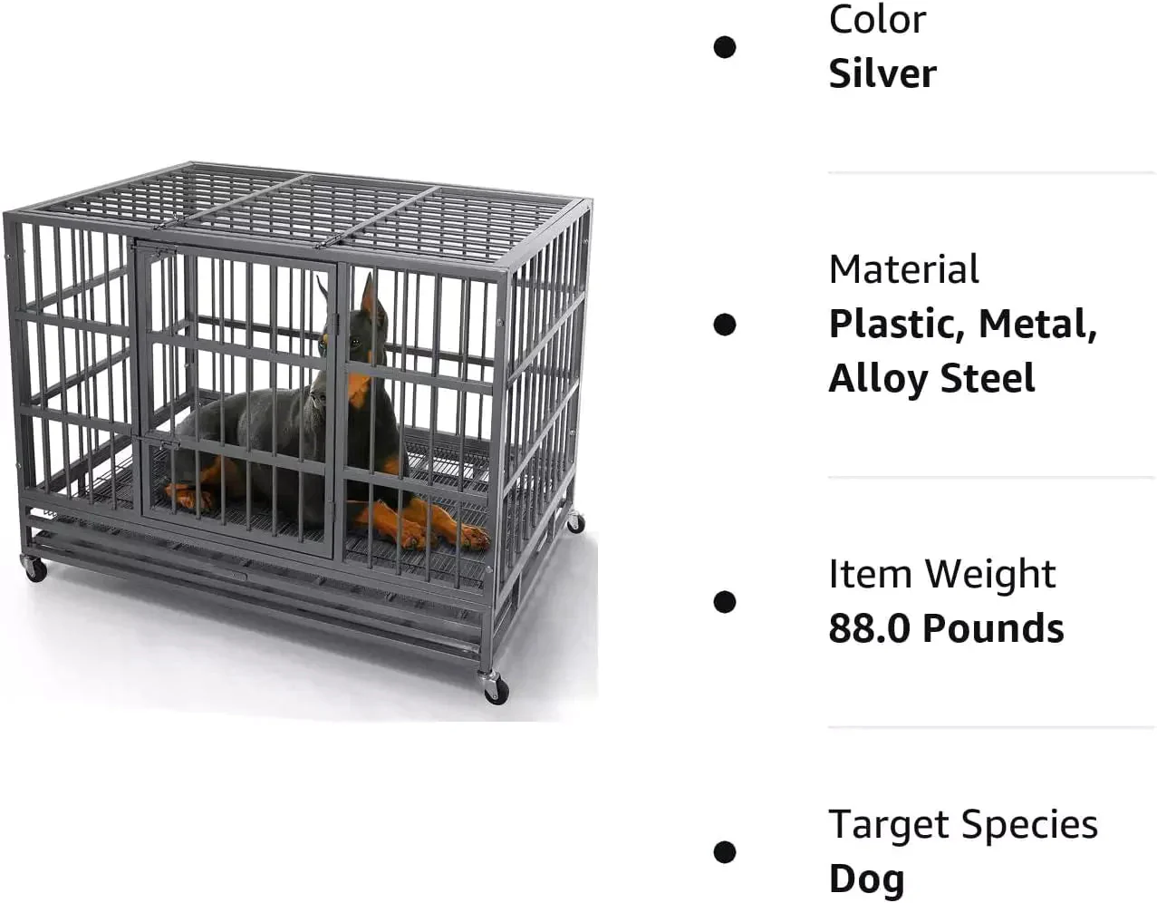 WALEAF 48/38 inch Heavy Duty Indestructible Metal Dog Crate DC01 - Image 16