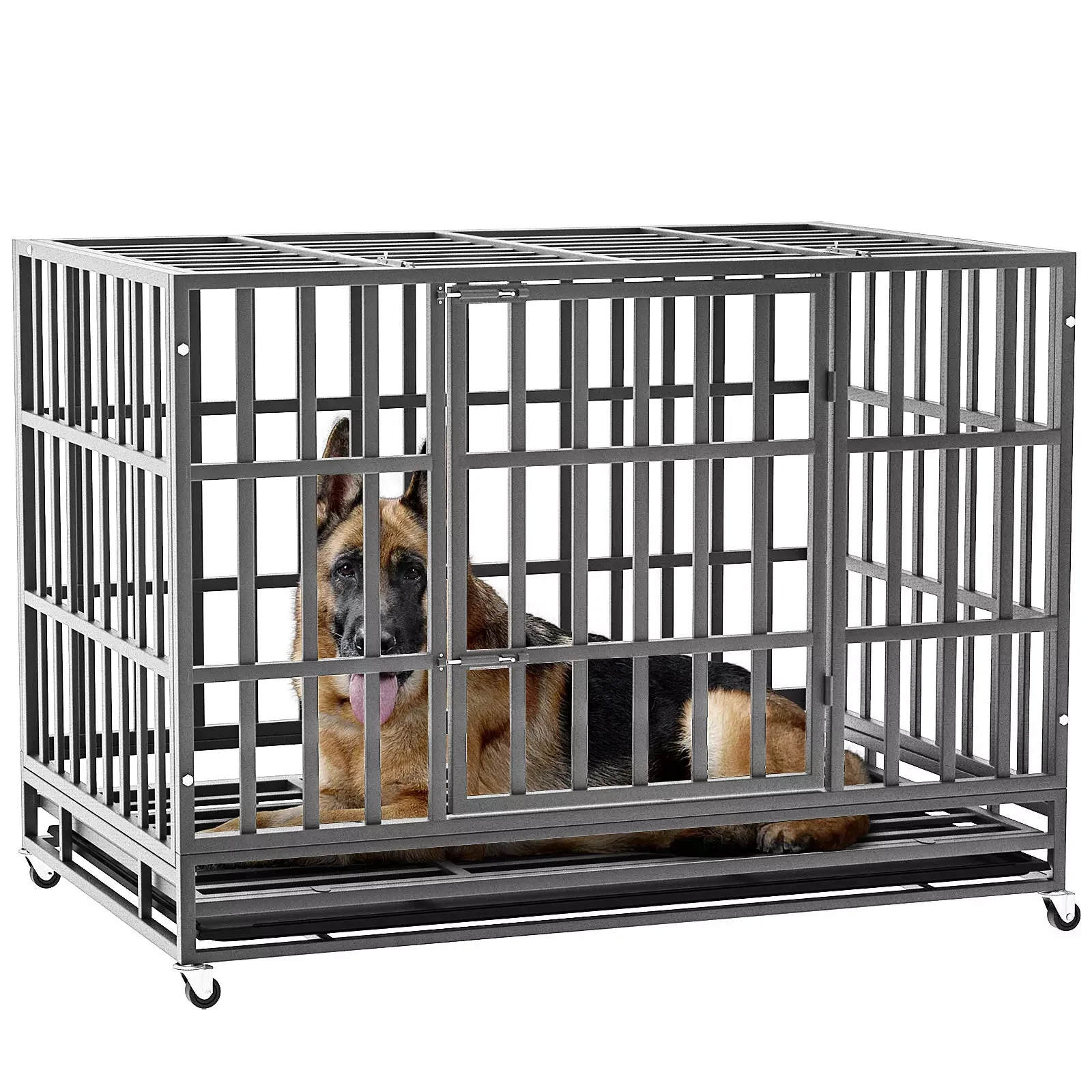 WALEAF 48/38 inch Heavy Duty Indestructible Metal Dog Crate DC01 - Image 43