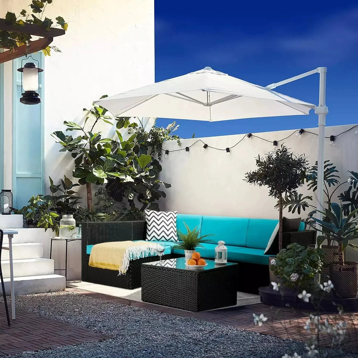 Vitesse 5 Pieces Patio Furniture Sets, Outdoor Sectional Sofa with Table - Image 26