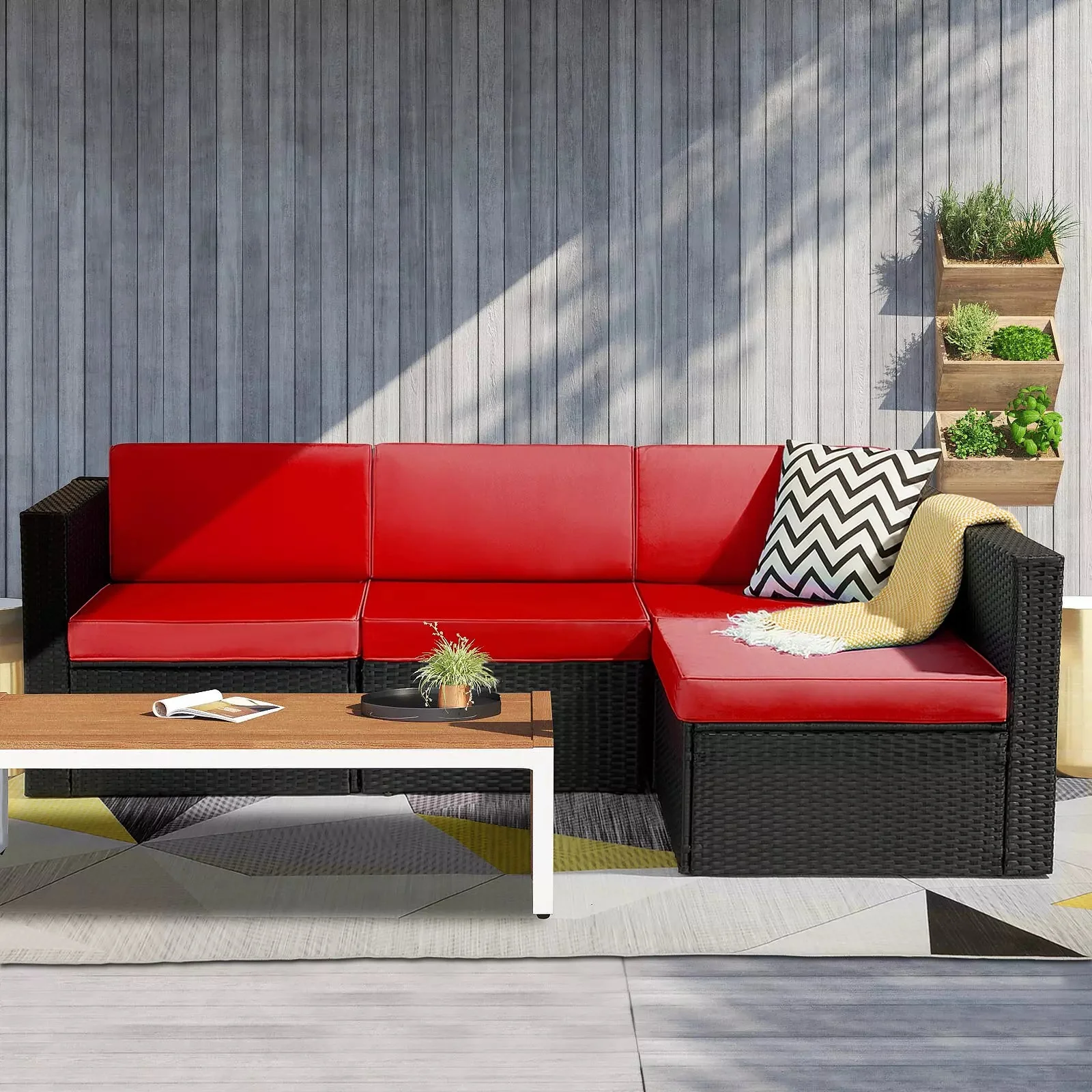 Vitesse 5 Pieces Patio Furniture Sets, Outdoor Sectional Sofa with Table PF02 - Image 18