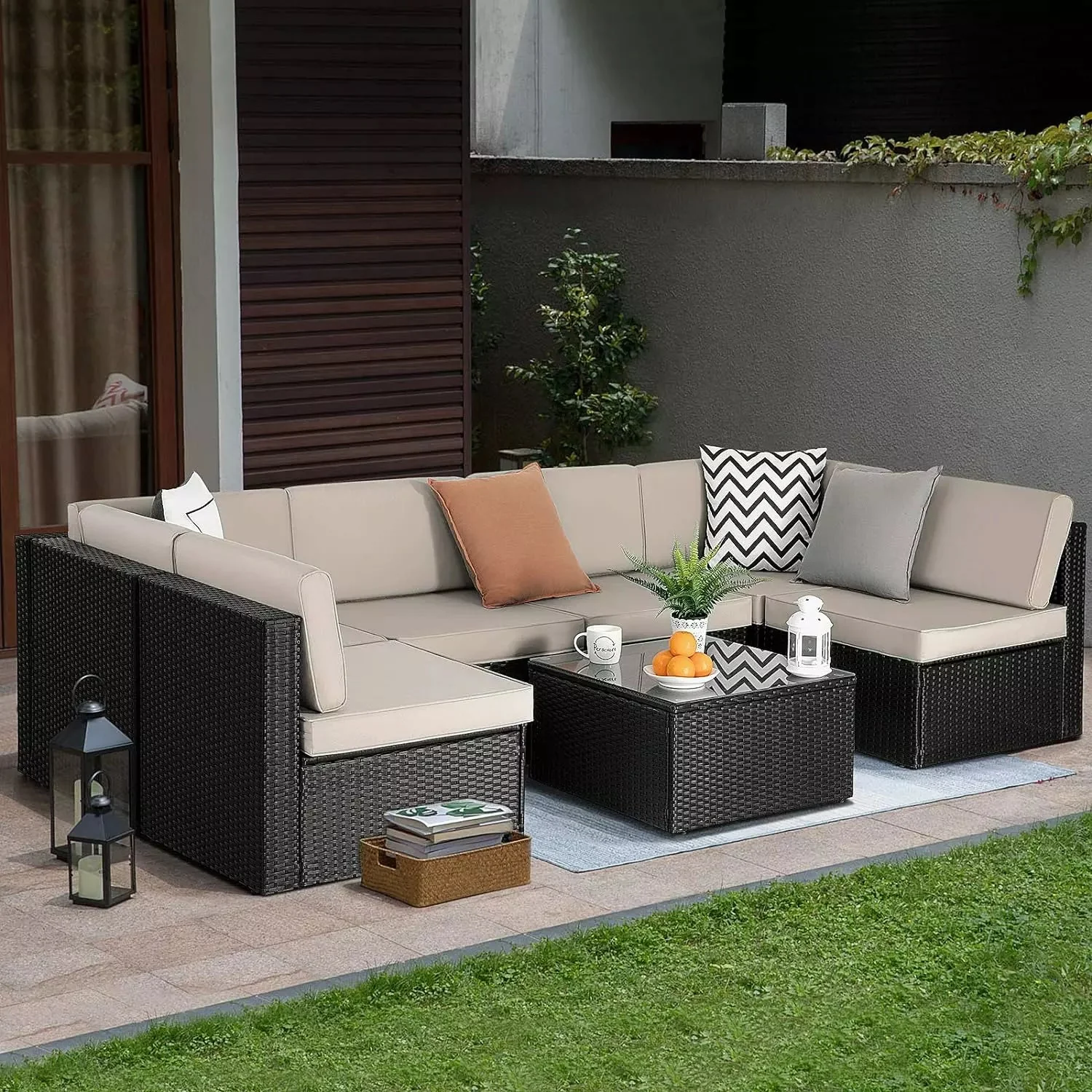 Vitesse 5 Pieces Patio Furniture Sets, Outdoor Sectional Sofa with Table PF02 - Image 31