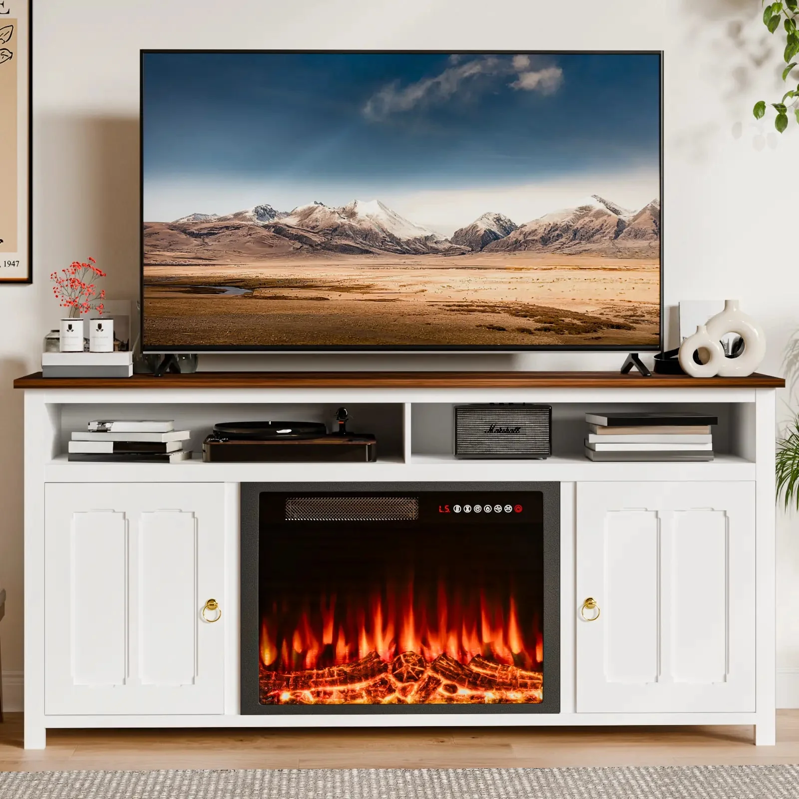 Vitesse 58" Fireplace TV Stand for TVs up to 65", Entertainment Center with 23" Electric Fireplace - Image 8