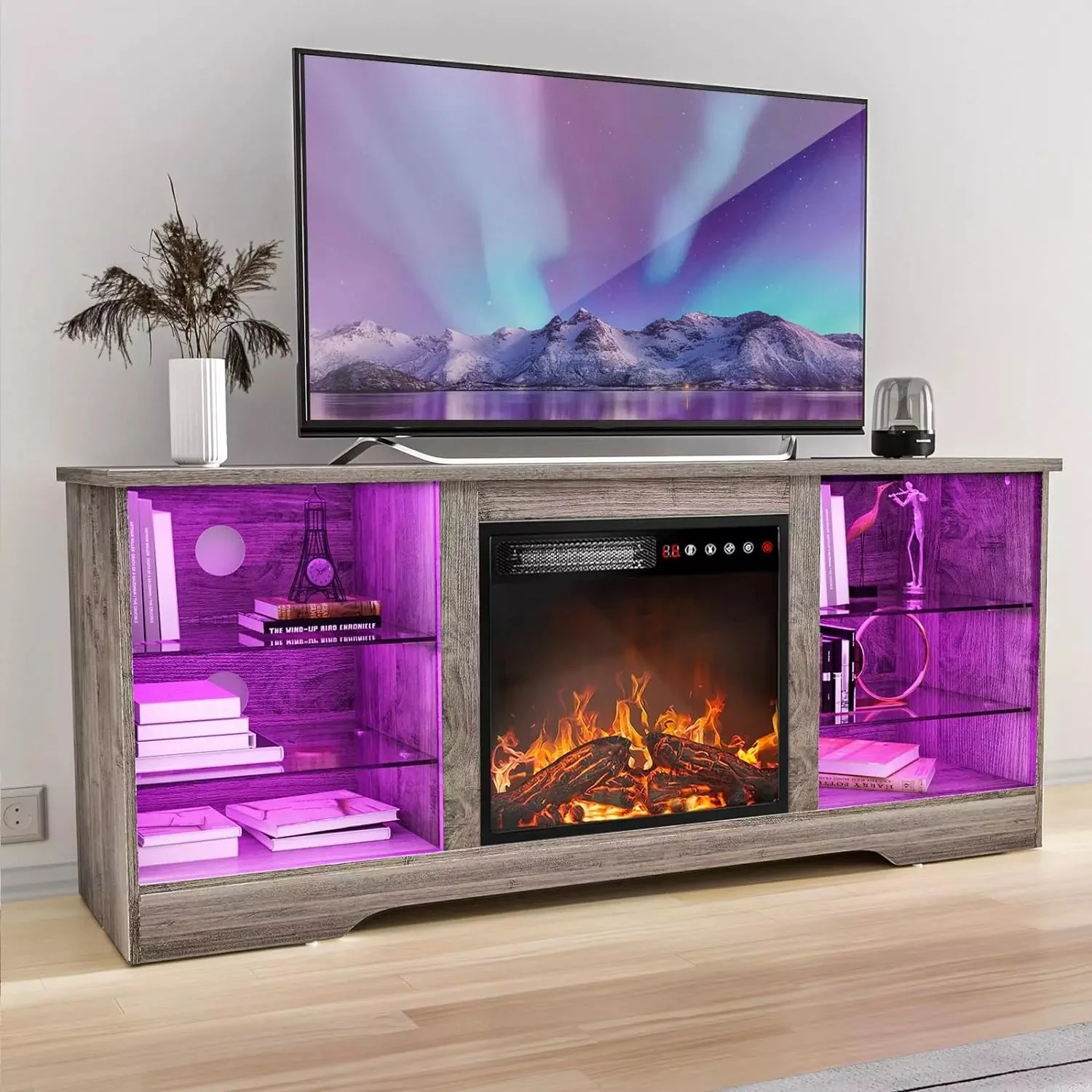 Bossin 58 Inches Fireplace TV Stand with 18''Fireplace - Image 15