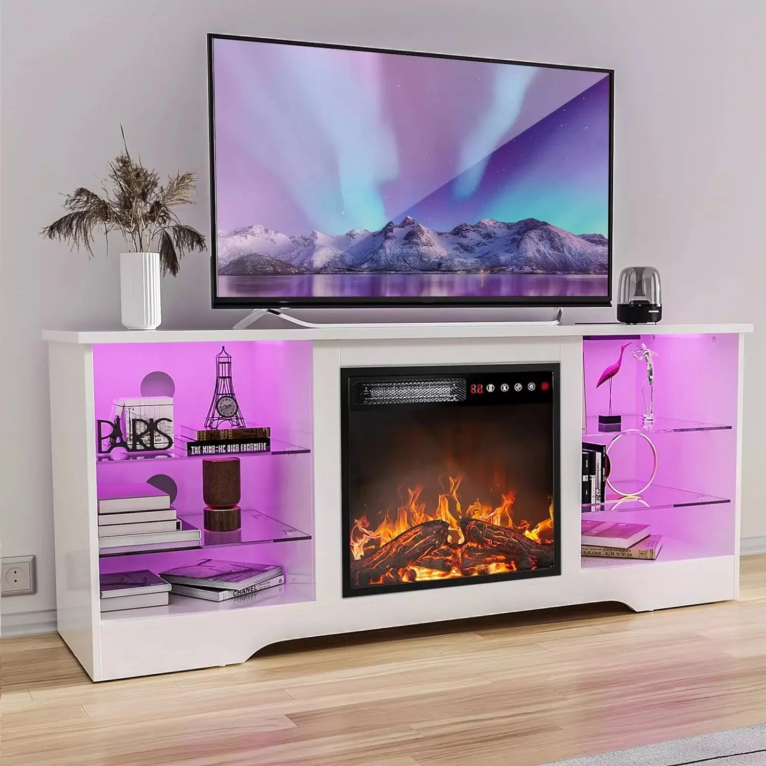 Vitesse 58 Inches Fireplace TV Stand for TVs up to 65 Inches Console with 18'' Electric Fireplace - Image 22