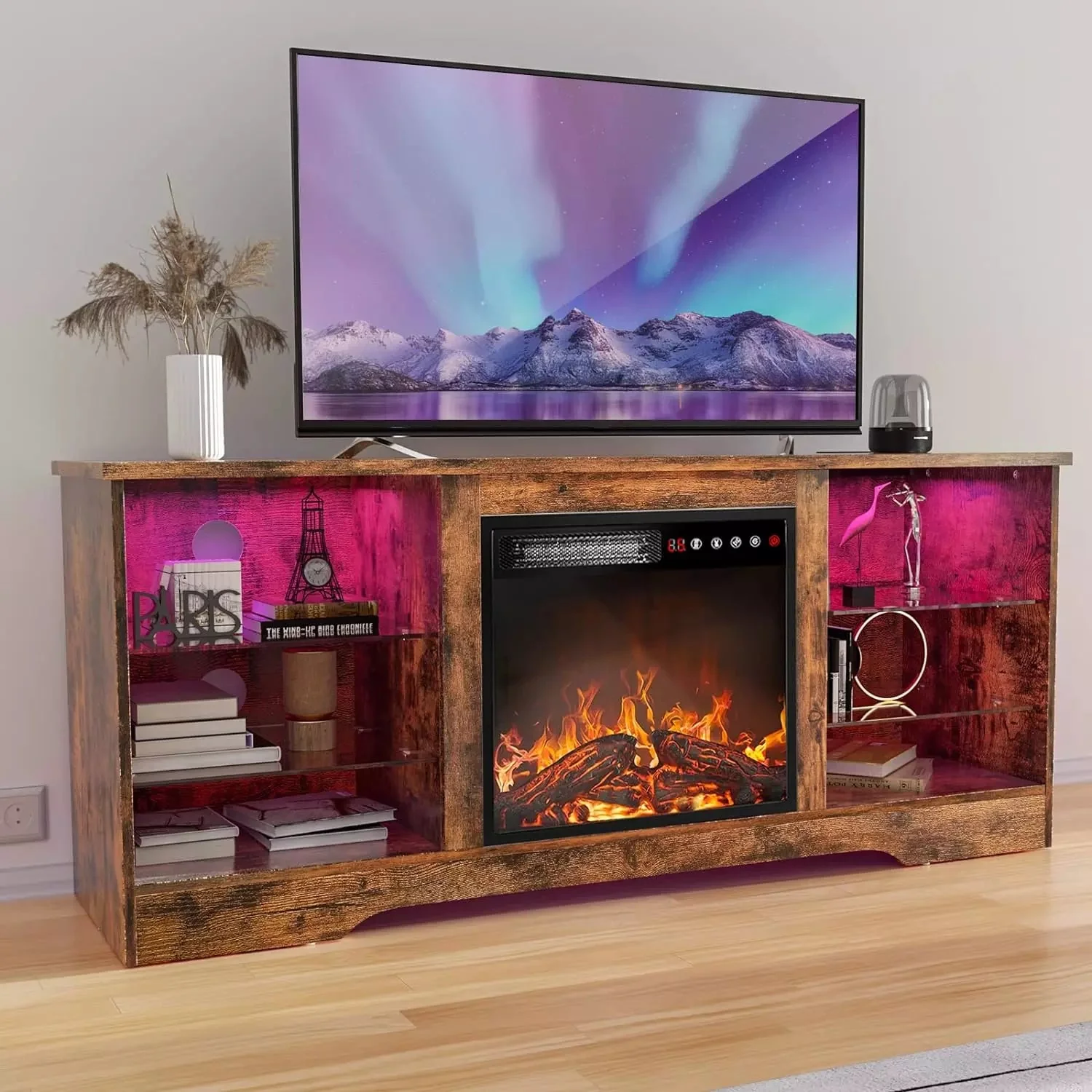 Vitesse 58 Inches Fireplace TV Stand for TVs up to 65 Inches Console with 18'' Electric Fireplace - Image 8