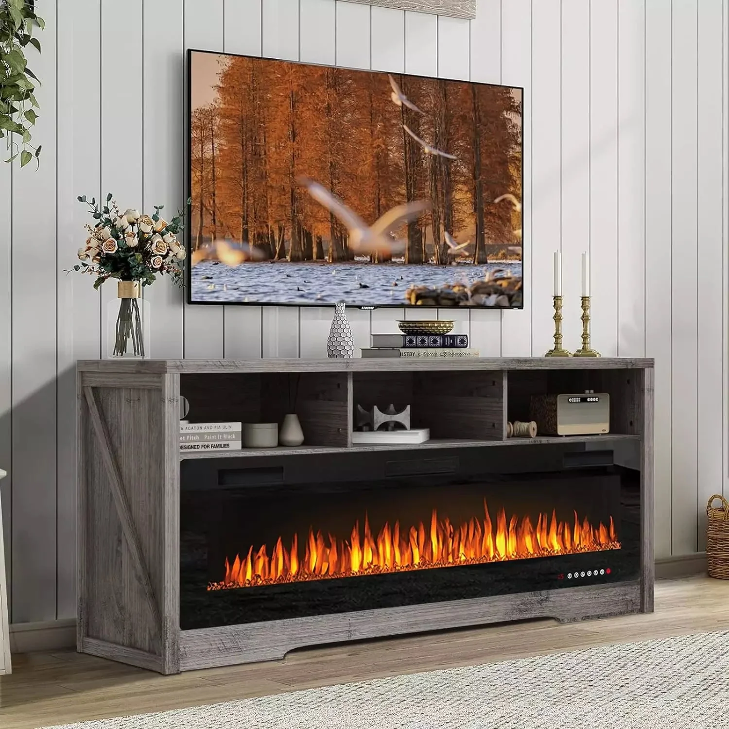 Vitesse 65 inches Fireplace TV Stand for TVs Up to 75" TV with 60" Electric Fireplace - Image 12