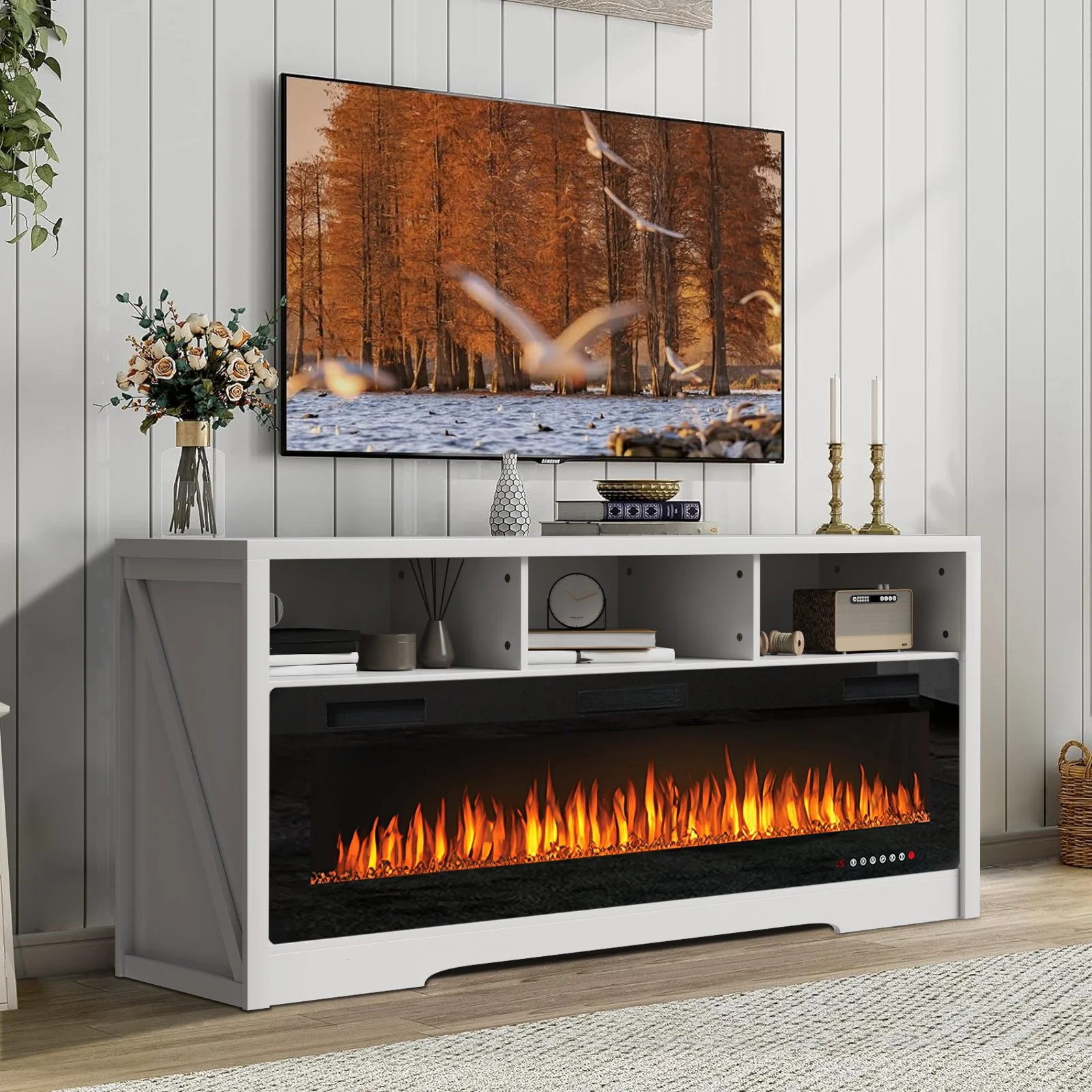 Vitesse 65 inches Fireplace TV Stand for TVs Up to 75" TV with 60" Electric Fireplace - Image 21