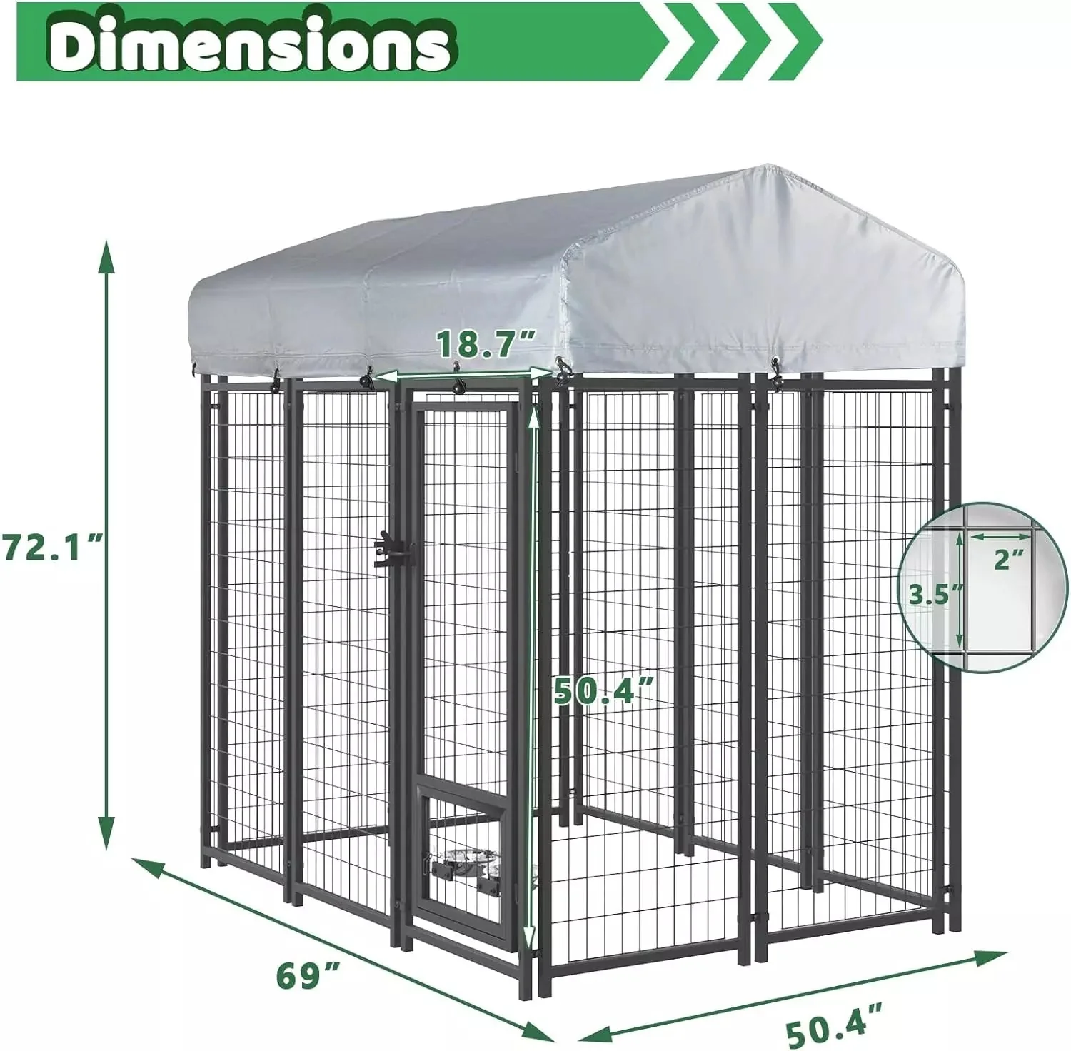 LEMBERI 8x4x6 FT Outdoor Dog Kennel for Large Dogs PLB02 - Image 13