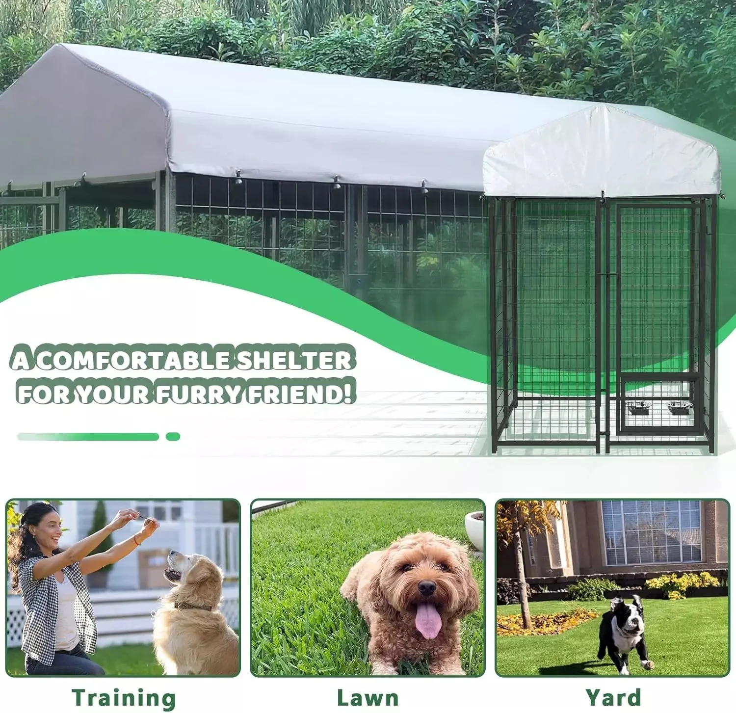 LEMBERI 8x4x6 FT Outdoor Dog Kennel for Large Dogs PLB02 - Image 18