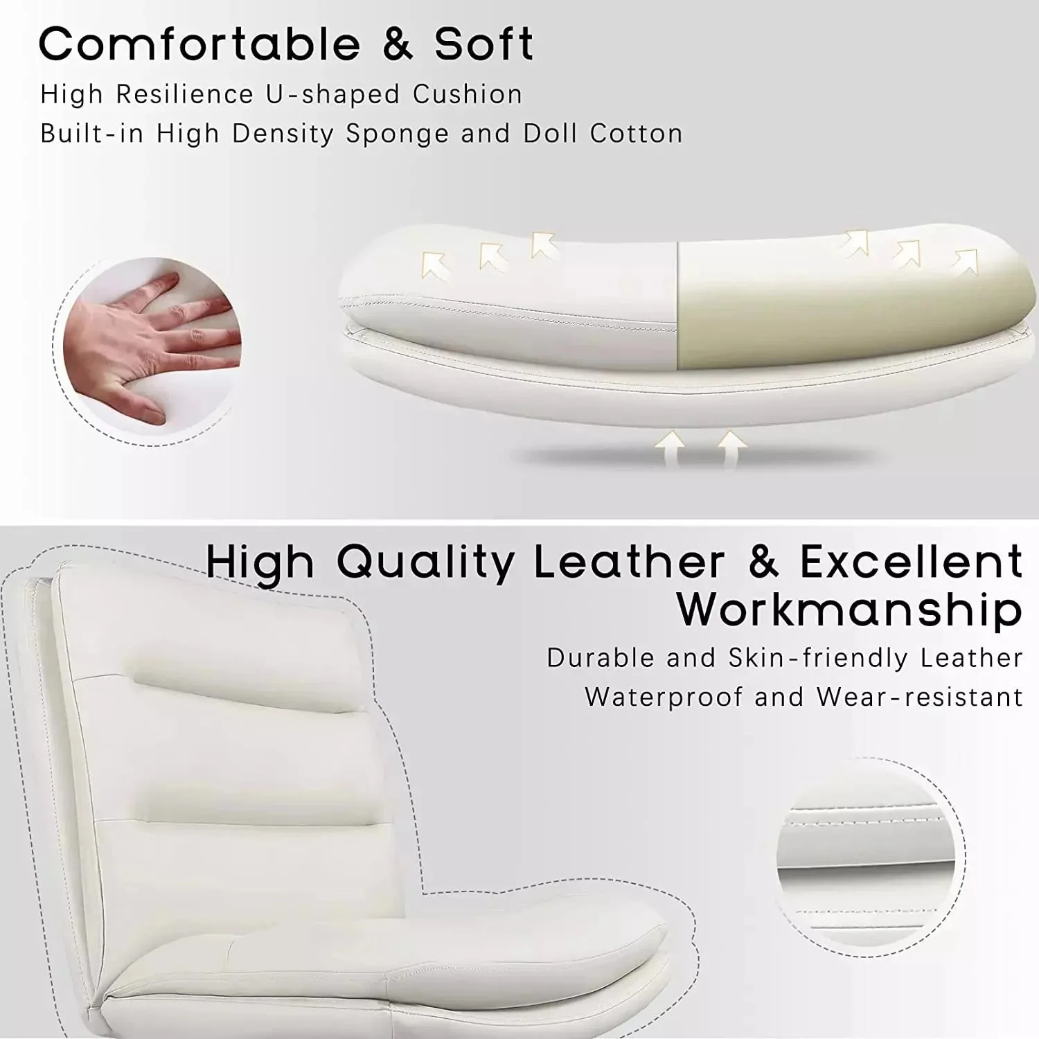 Vitesse Armless Pu Leather High Back Wide Seat Office Desk Chair - Image 17