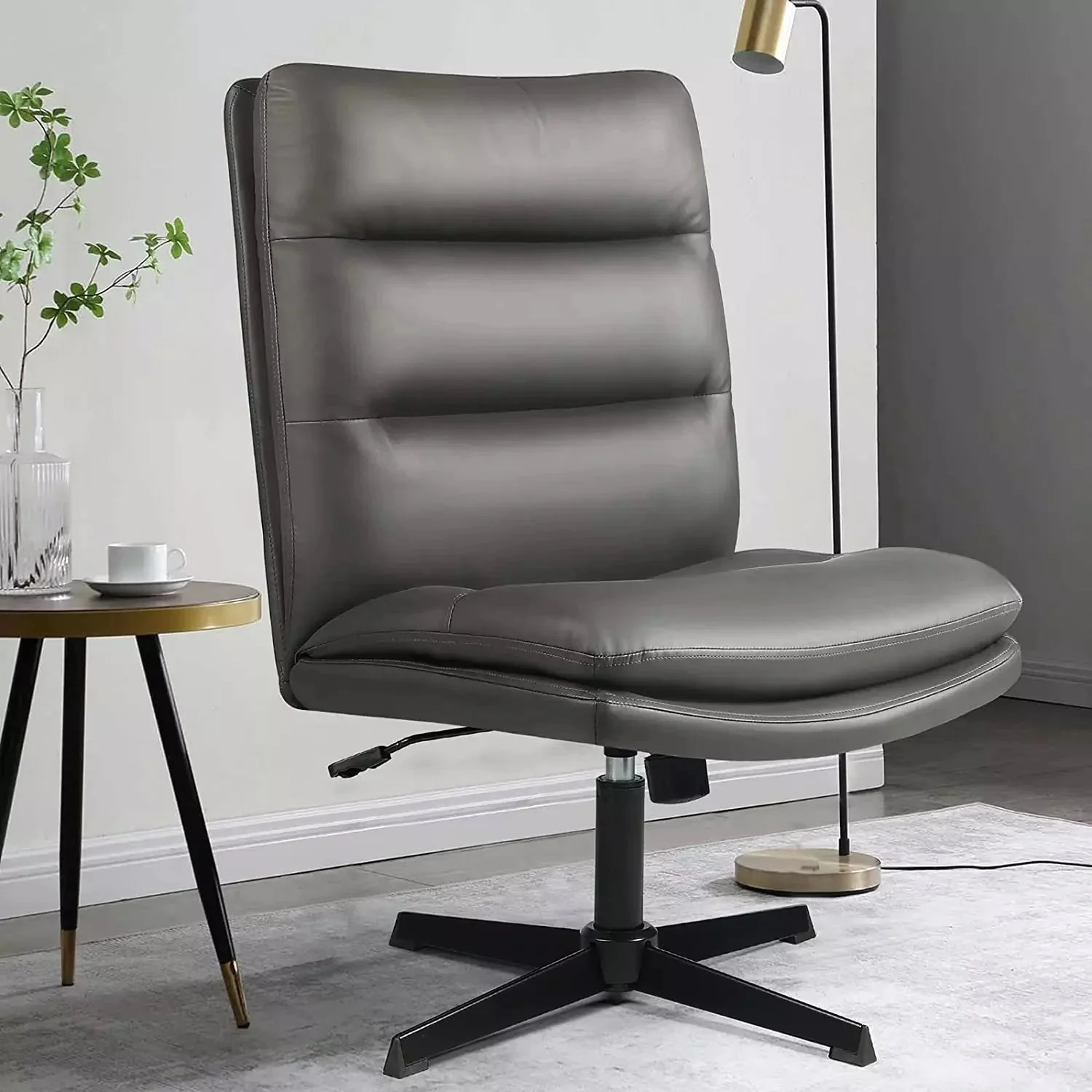 Vitesse Armless Pu Leather High Back Wide Seat Office Desk Chair - Image 22