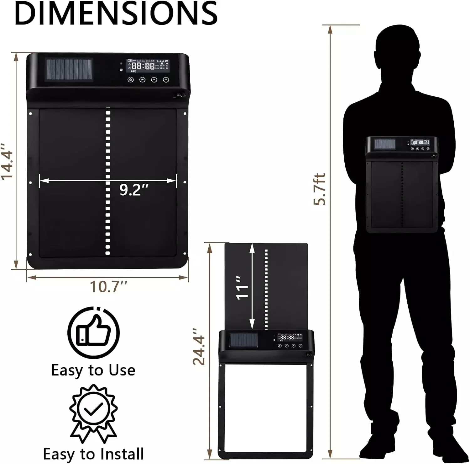 VITESSE Automatic Chicken Coop Door, Solar Powered Chicken Door with Timer & Light Sensor - Image 6