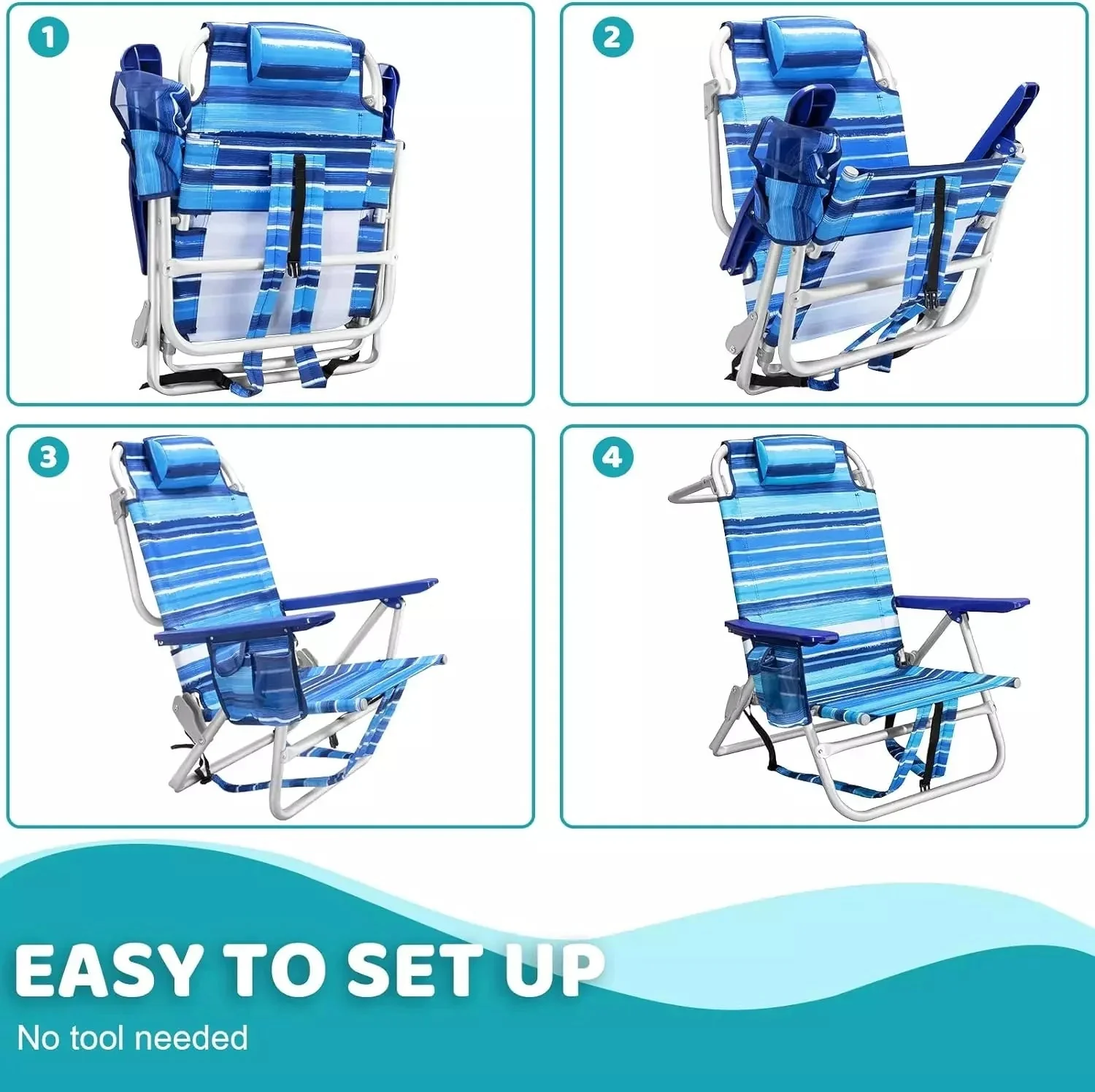 Bossin Backpack Beach Chairs for Adults,Camping Chairs - Image 10