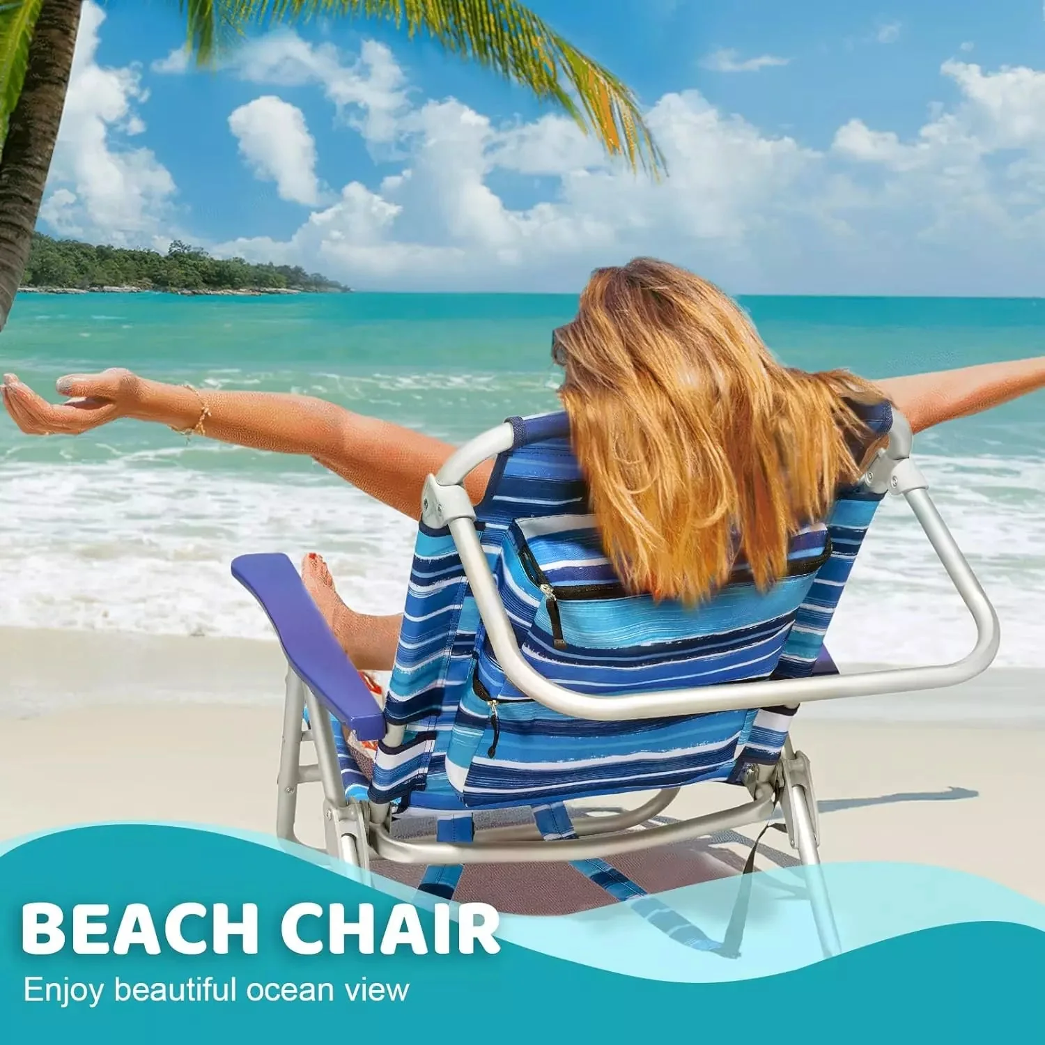 VITESSE Backpack Beach Chairs for Adults,Camping Chairs with Headrest - Image 9