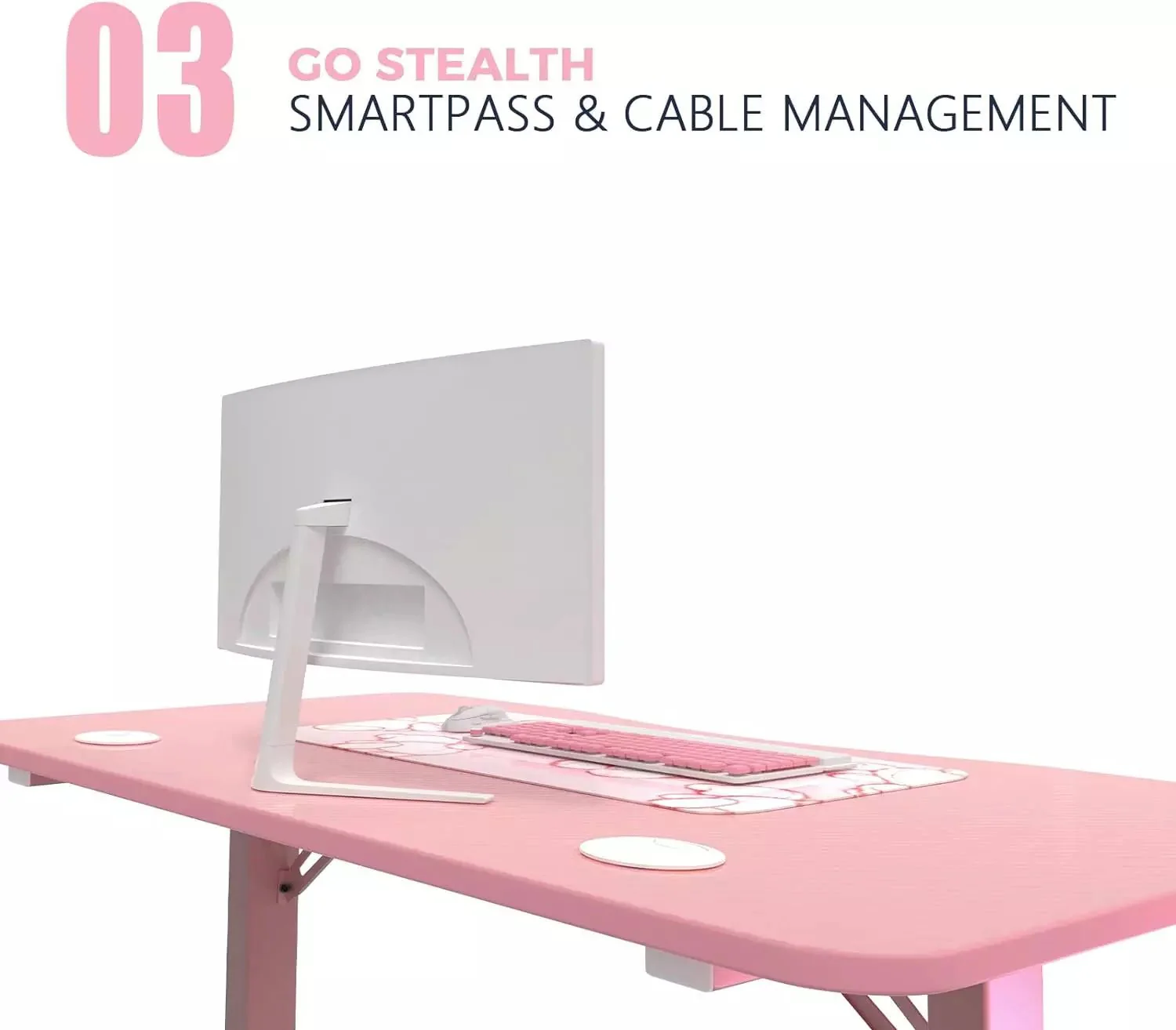 Vitesse 40 inch T-Shaped Small Gaming Desk, Black gaming desk with Free Mat TD06 - Image 12