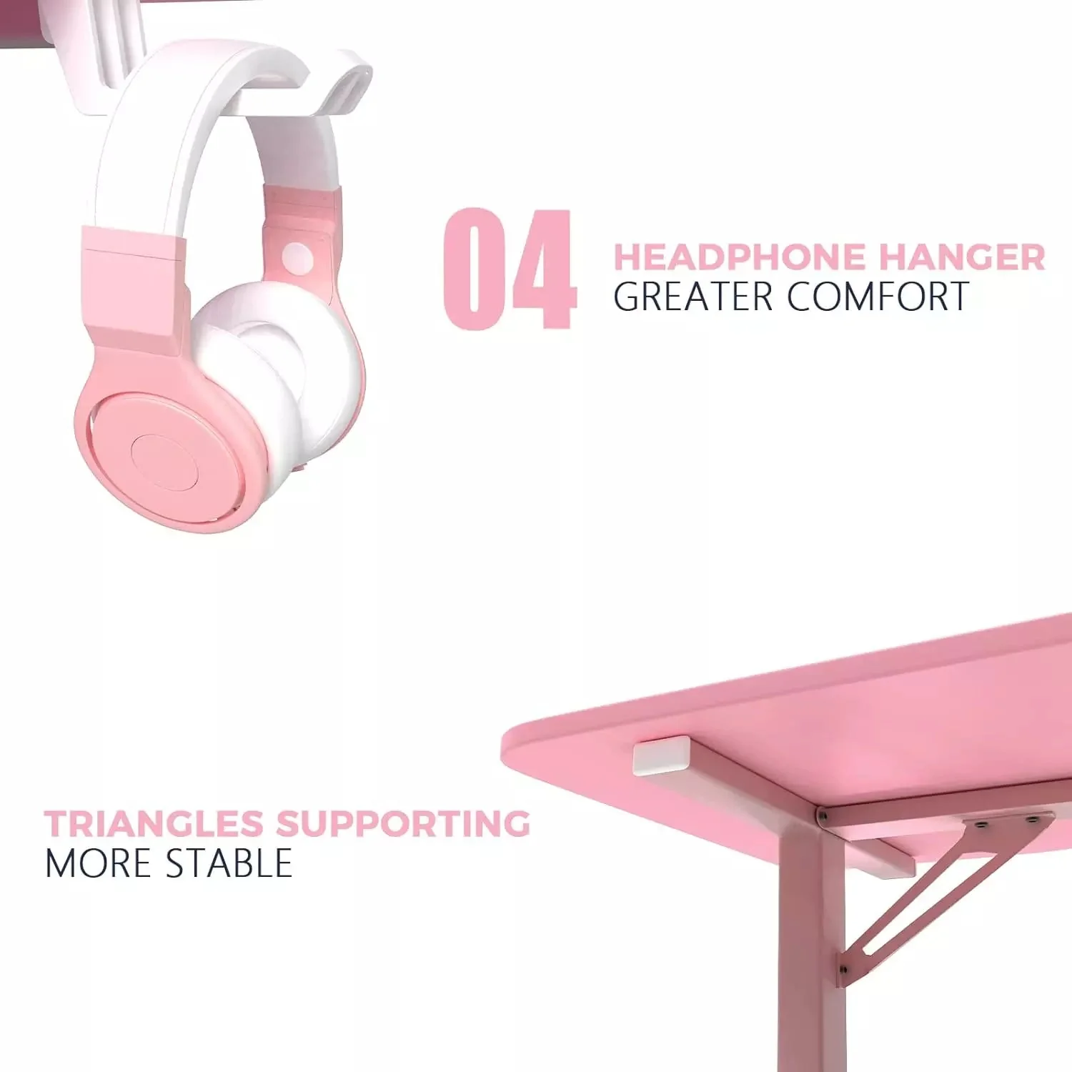 Vitesse 40 inch T-Shaped Small Gaming Desk, Black gaming desk with Free Mat TD06 - Image 13
