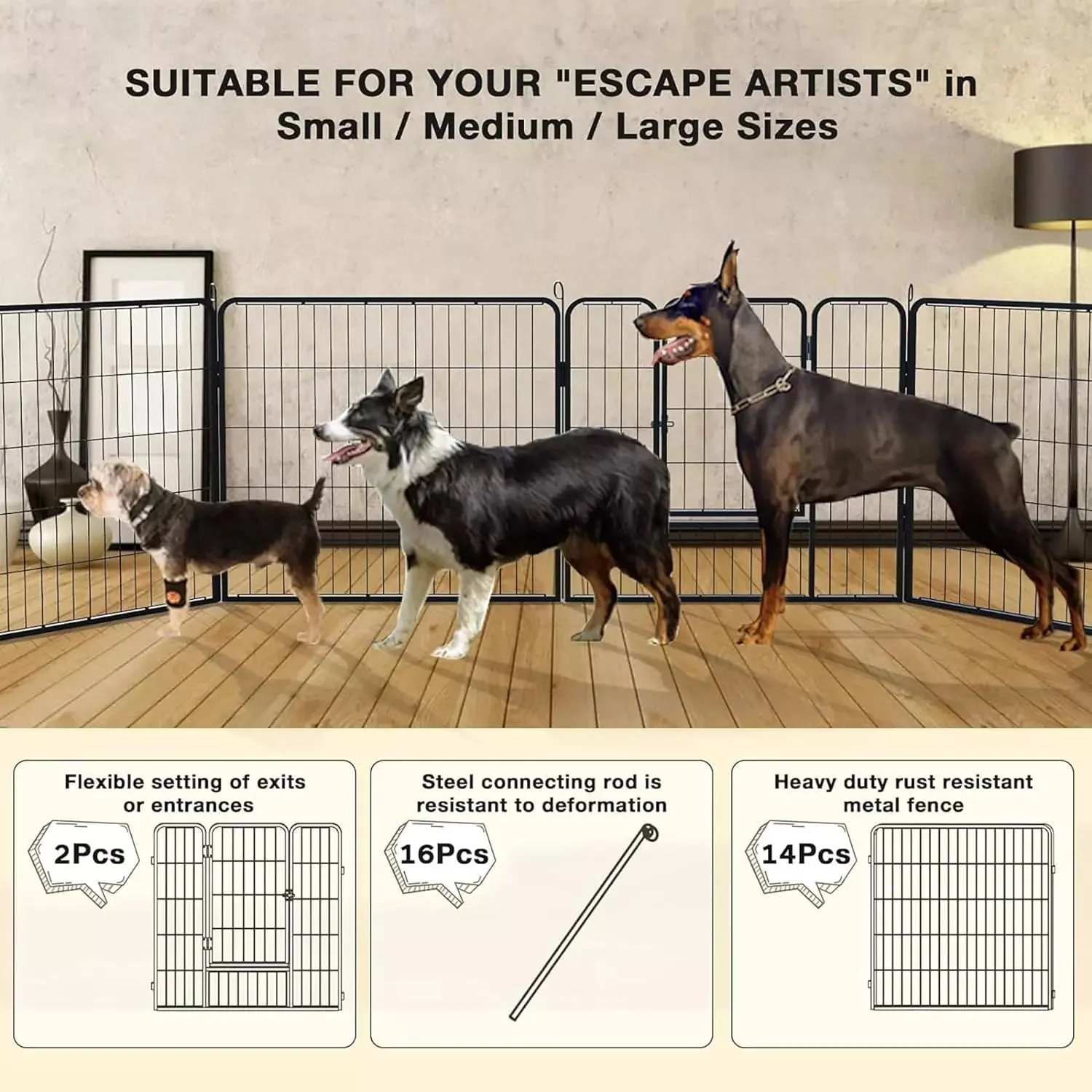 Vitesse Heavy Duty Metal Dog Playpen for Outdoor PLB01 - Image 14