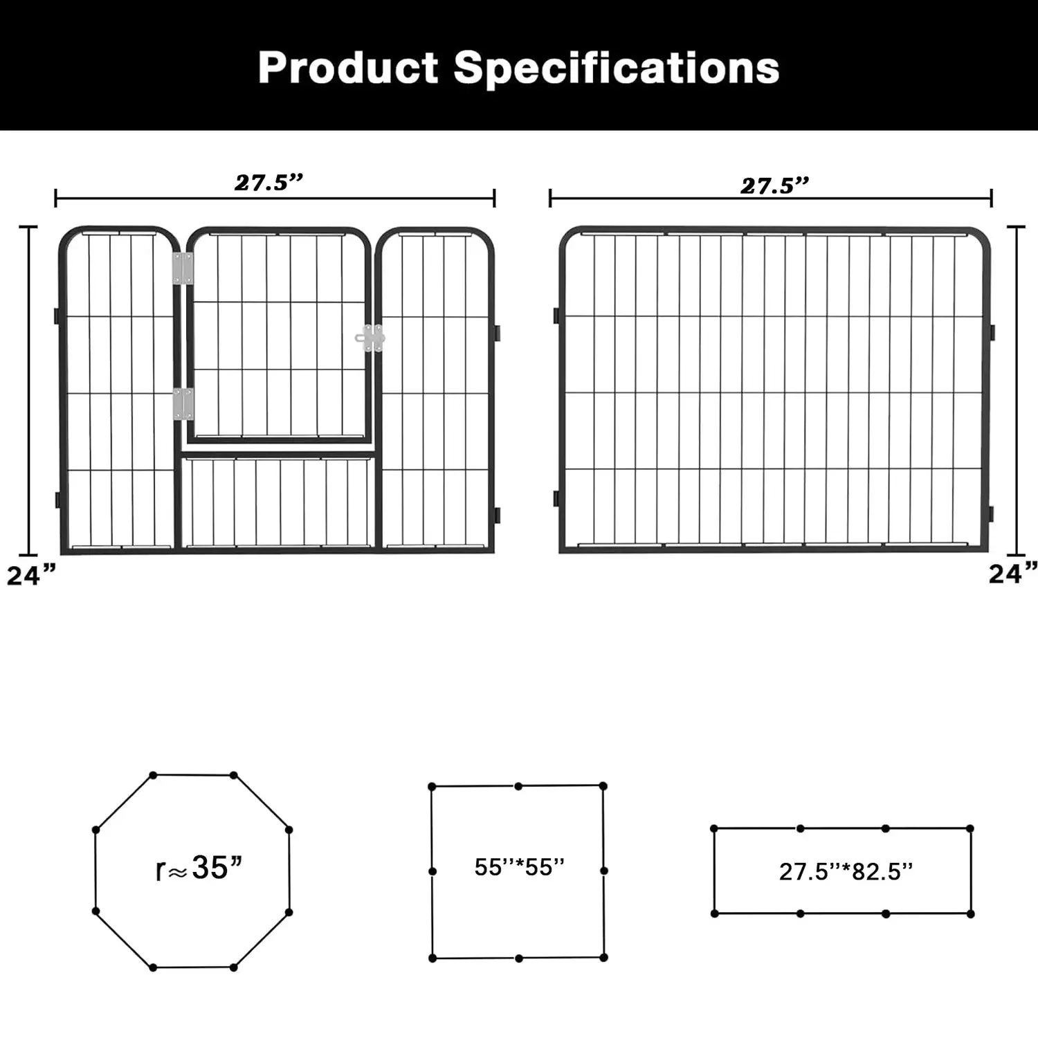 Vitesse Heavy Duty Metal Dog Playpen for Outdoor PLB01 - Image 7