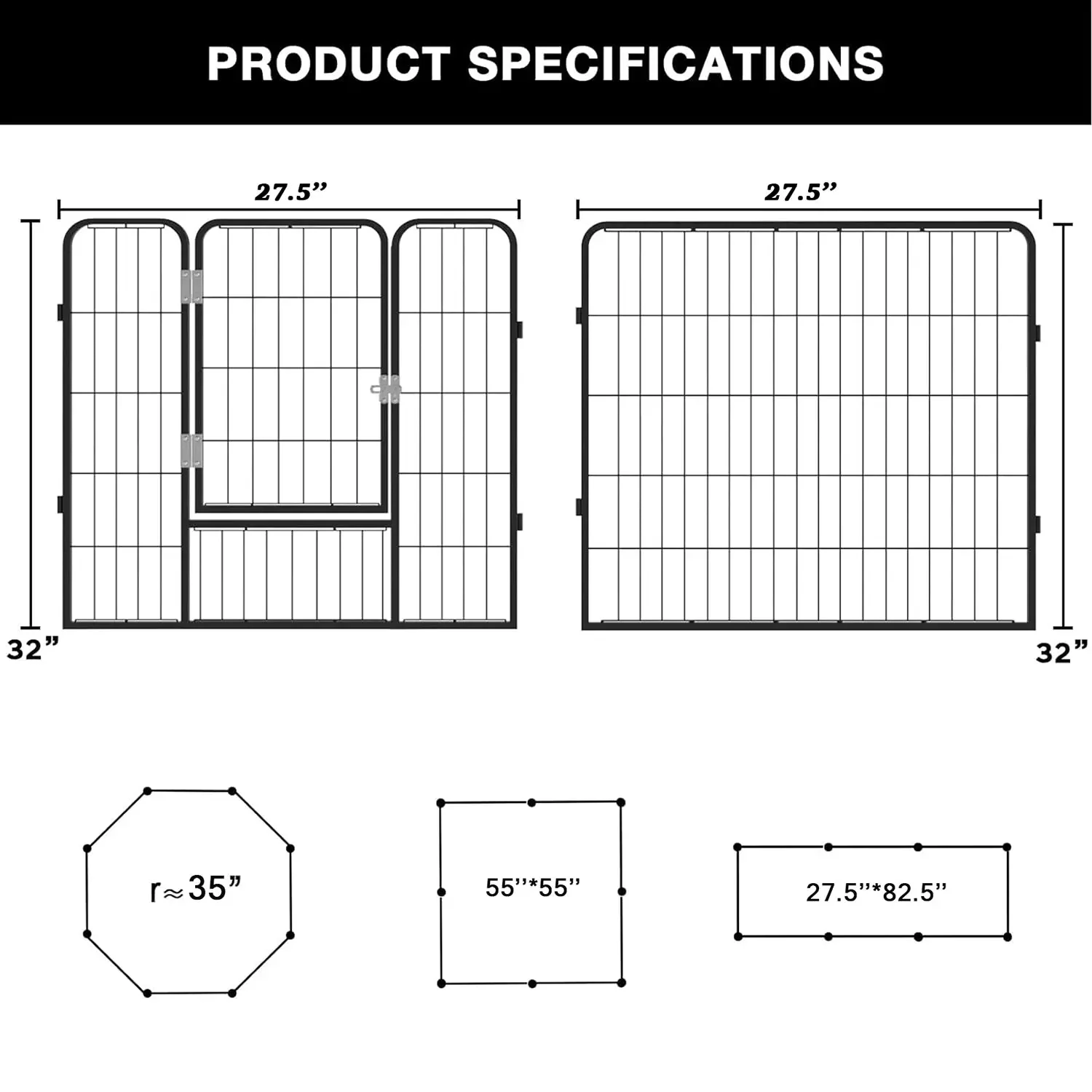 Vitesse Heavy Duty Metal Dog Playpen for Outdoor PLB01 - Image 8
