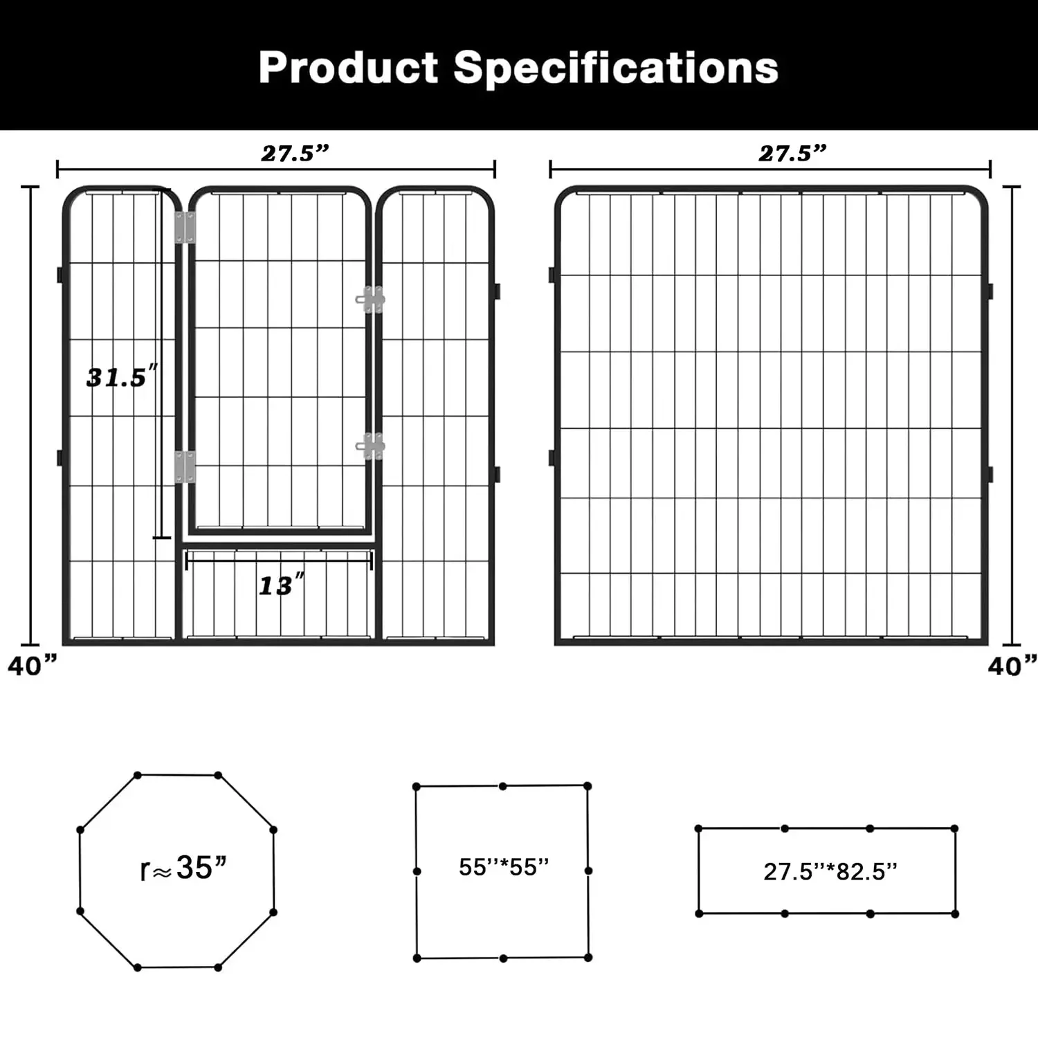 Vitesse Heavy Duty Metal Dog Playpen for Outdoor PLB01 - Image 9