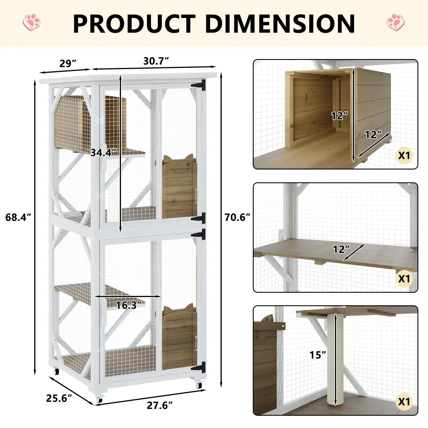 VITESSE Double Layer Mobile Cat Cages - Image 14