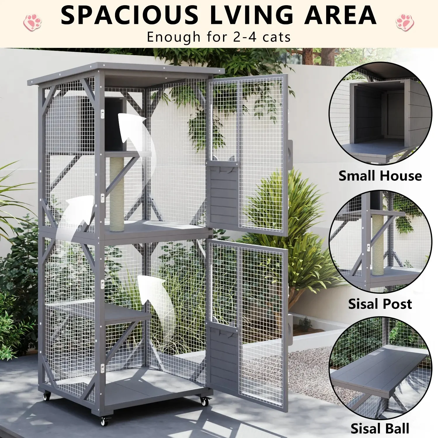 VITESSE Double Layer Mobile Cat Cages - Image 17