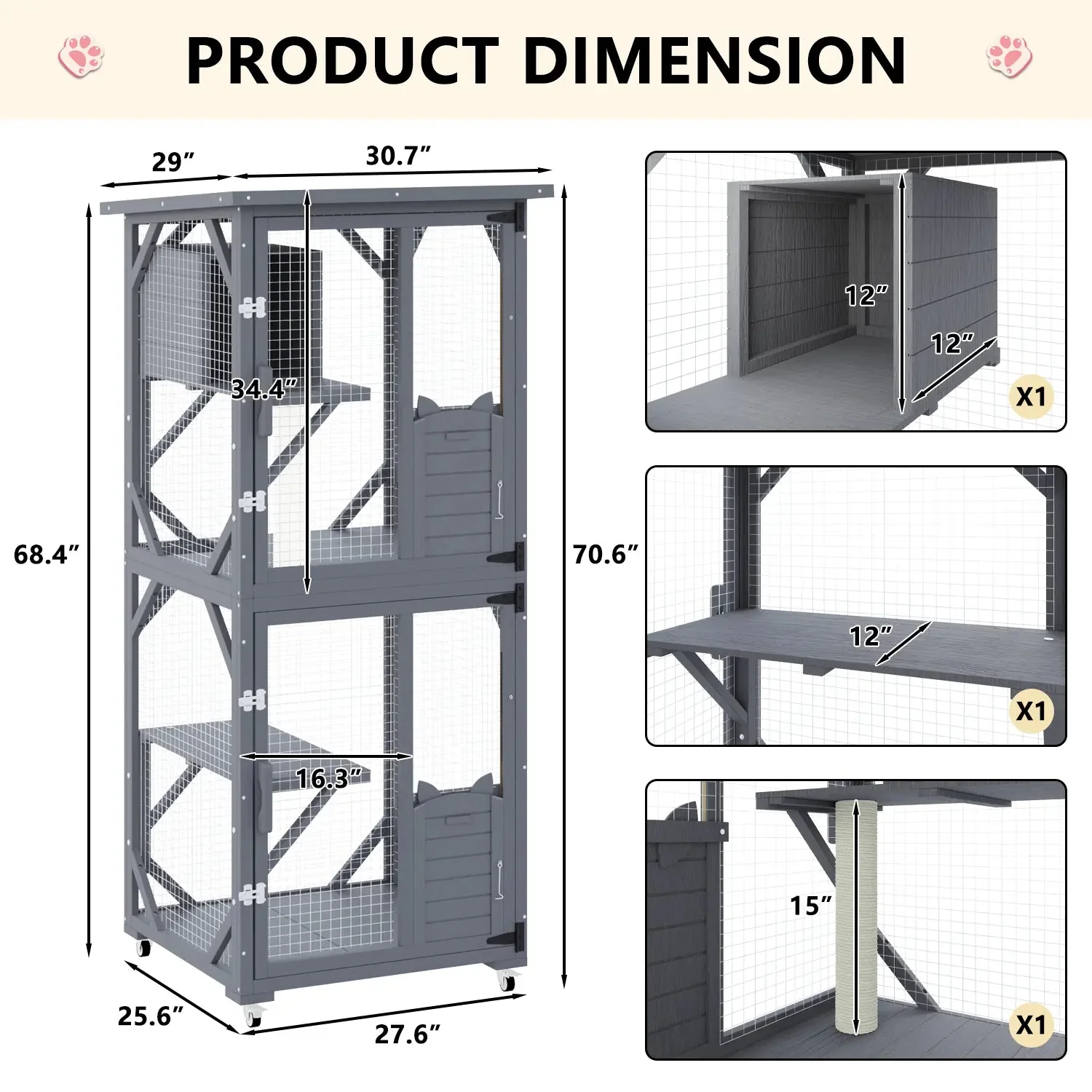 VITESSE Double Layer Mobile Cat Cages - Image 21
