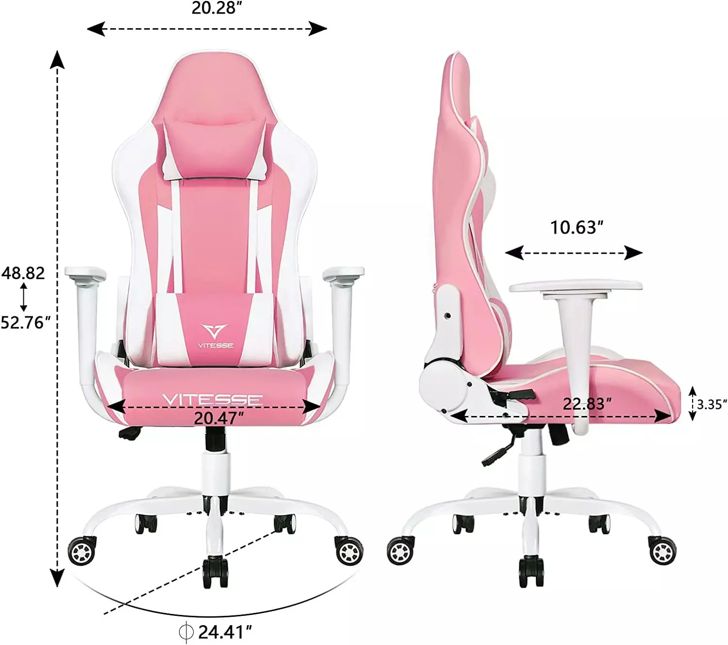 VITESSE Ergonomic Leather Gaming Chair, Reclining PC Gaming Chair VGC01 - Image 24