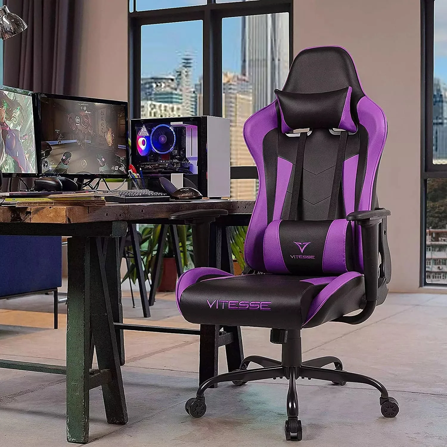 VITESSE Ergonomic Leather Gaming Chair, Reclining PC Gaming Chair VGC01 - Image 26