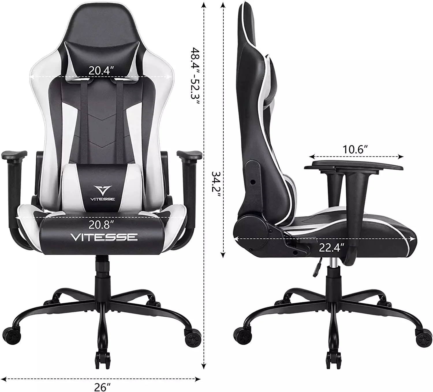 VITESSE Ergonomic Leather Gaming Chair, Reclining PC Gaming Chair VGC01 - Image 42