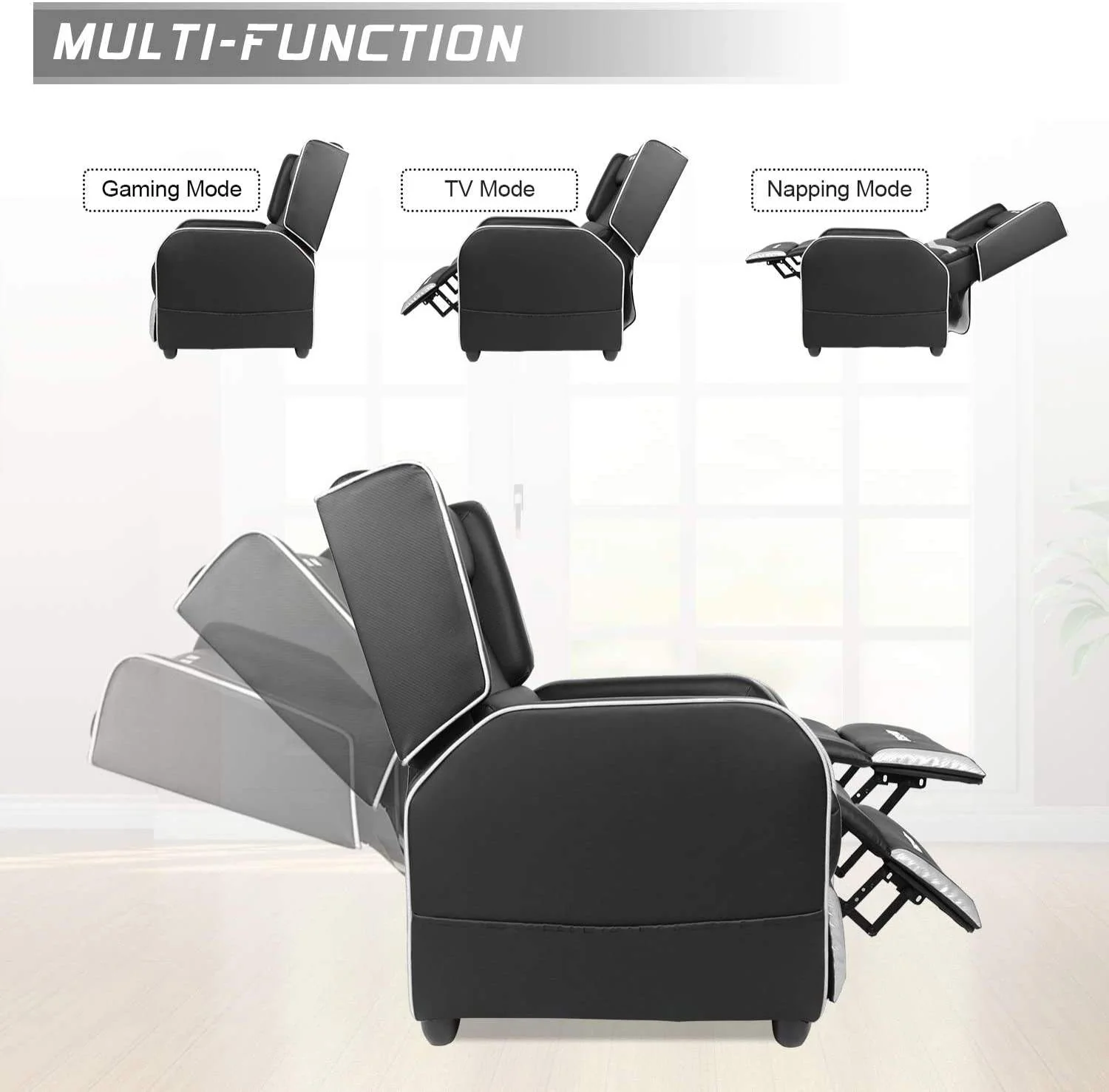 Vitesse Ergonomic Gaming Recliner Chair,PU Leather Recliner Seating Sofa BGR01 - Image 12