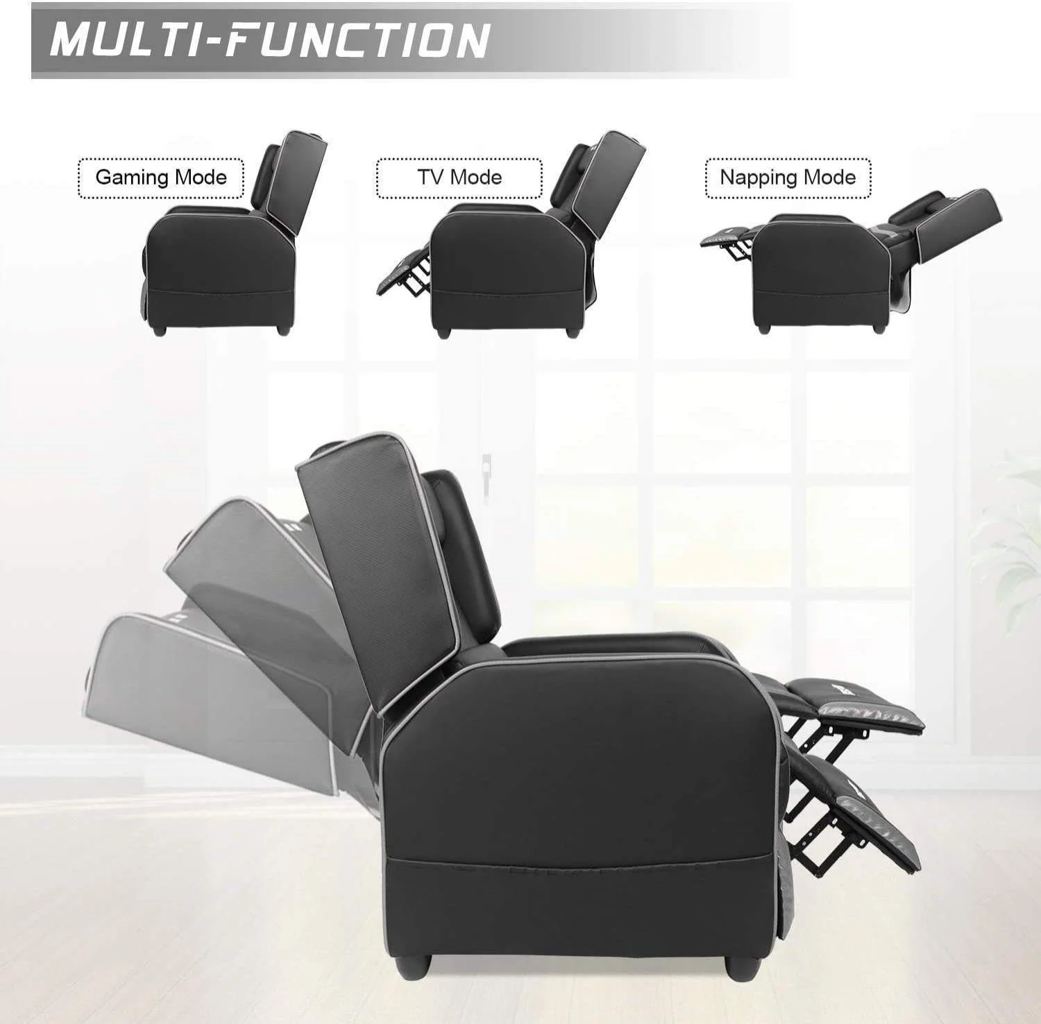 Vitesse Ergonomic Gaming Recliner Chair,PU Leather Recliner Seating Sofa BGR01 - Image 5
