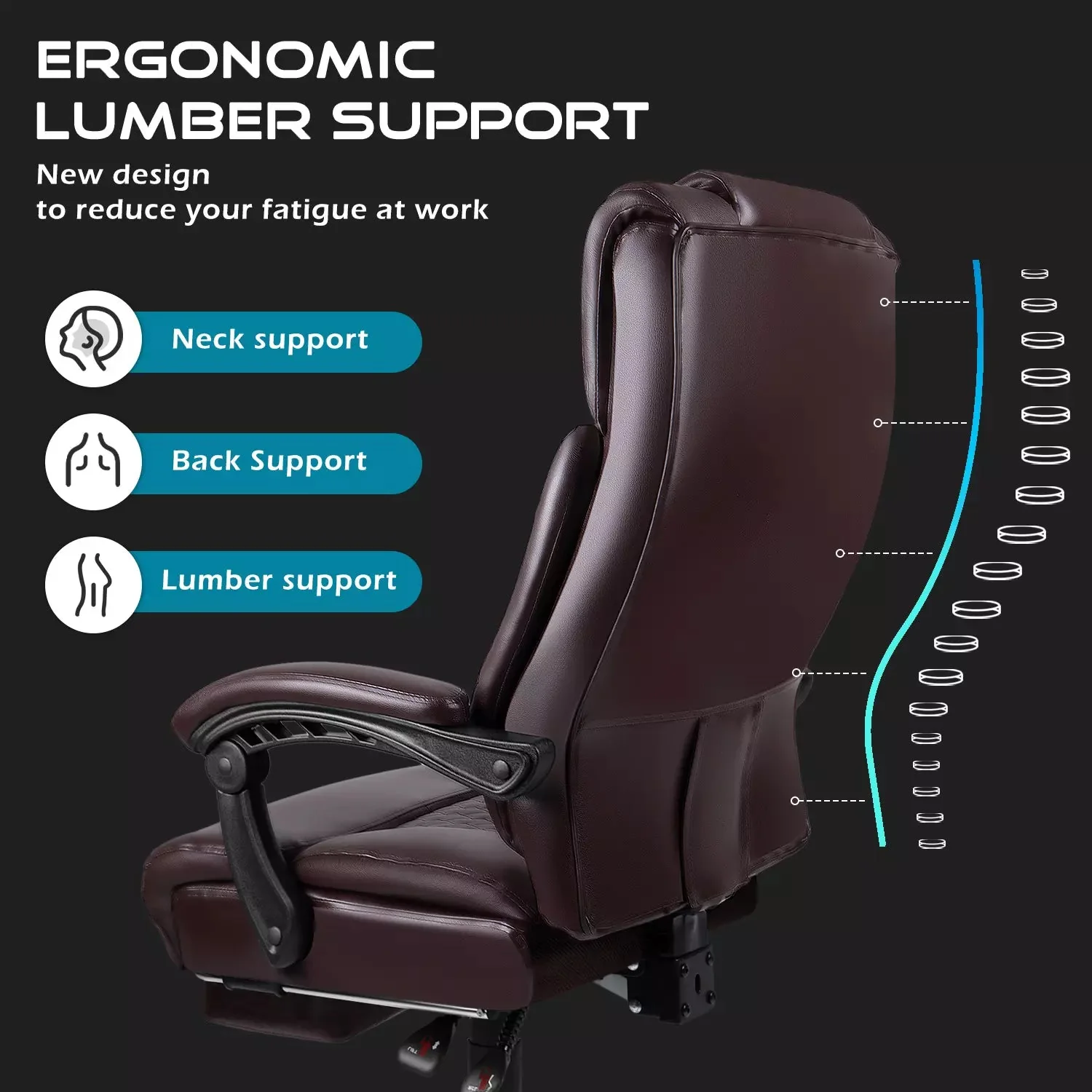 VITESSE Office Chair,Executive Heavy Duty Office Chair with Foot Rest - Image 13