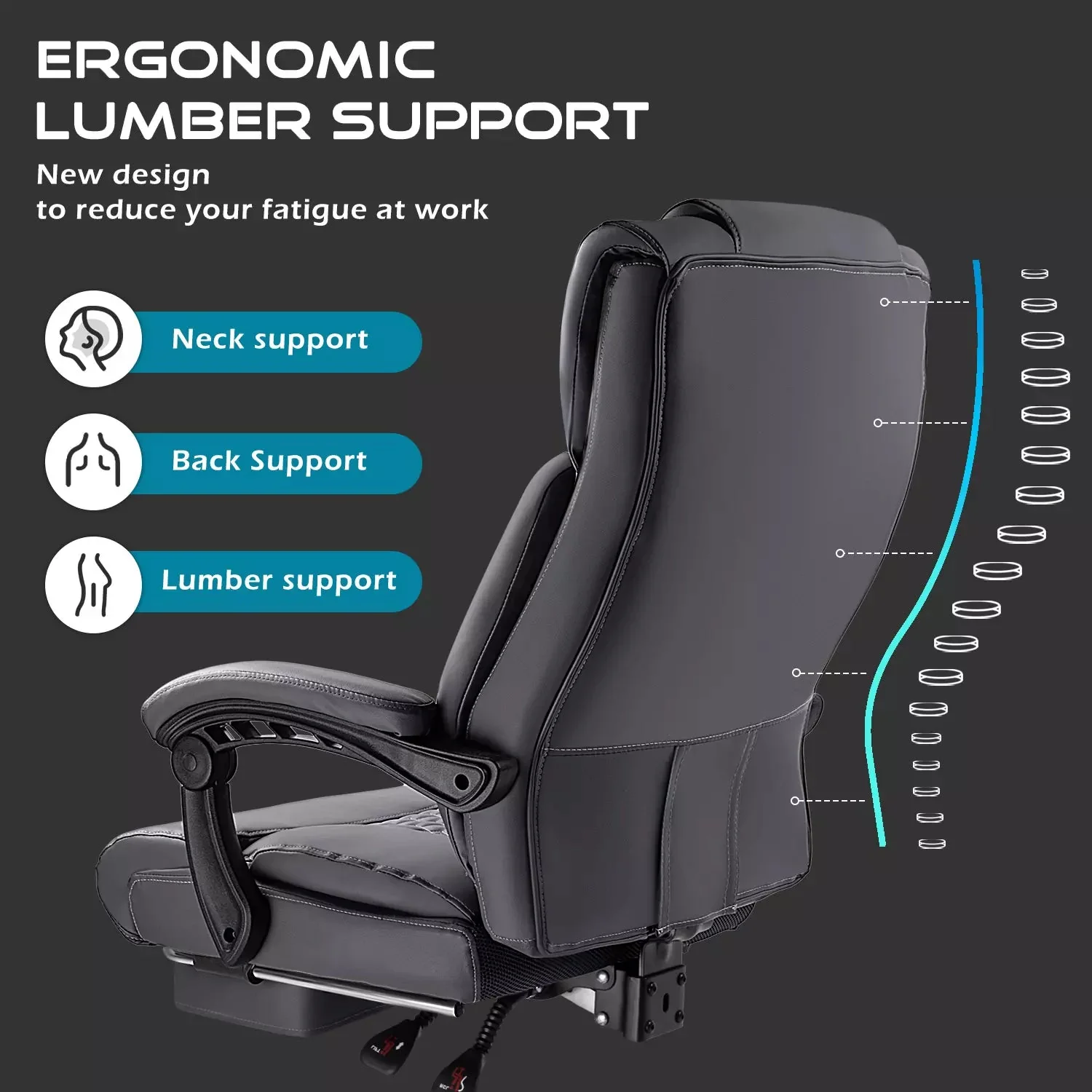 VITESSE Office Chair,Executive Heavy Duty Office Chair with Foot Rest - Image 20